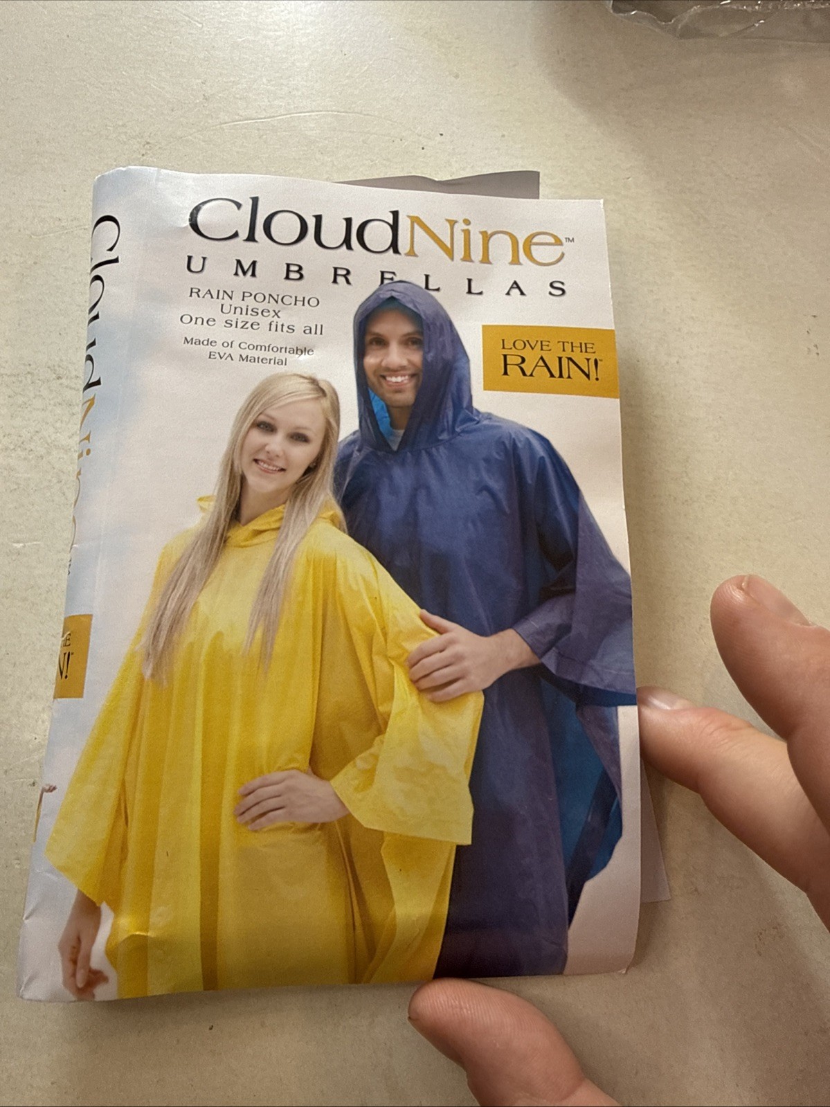 Cloud Nine Emergency Travel Rain Poncho Hooded NEW Navy Blue Unisex coat gear