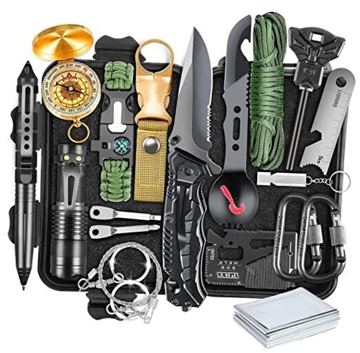 Survival Kit, Gifts for Men Dad Husband, Emergency 19 in 1 Survival Kit