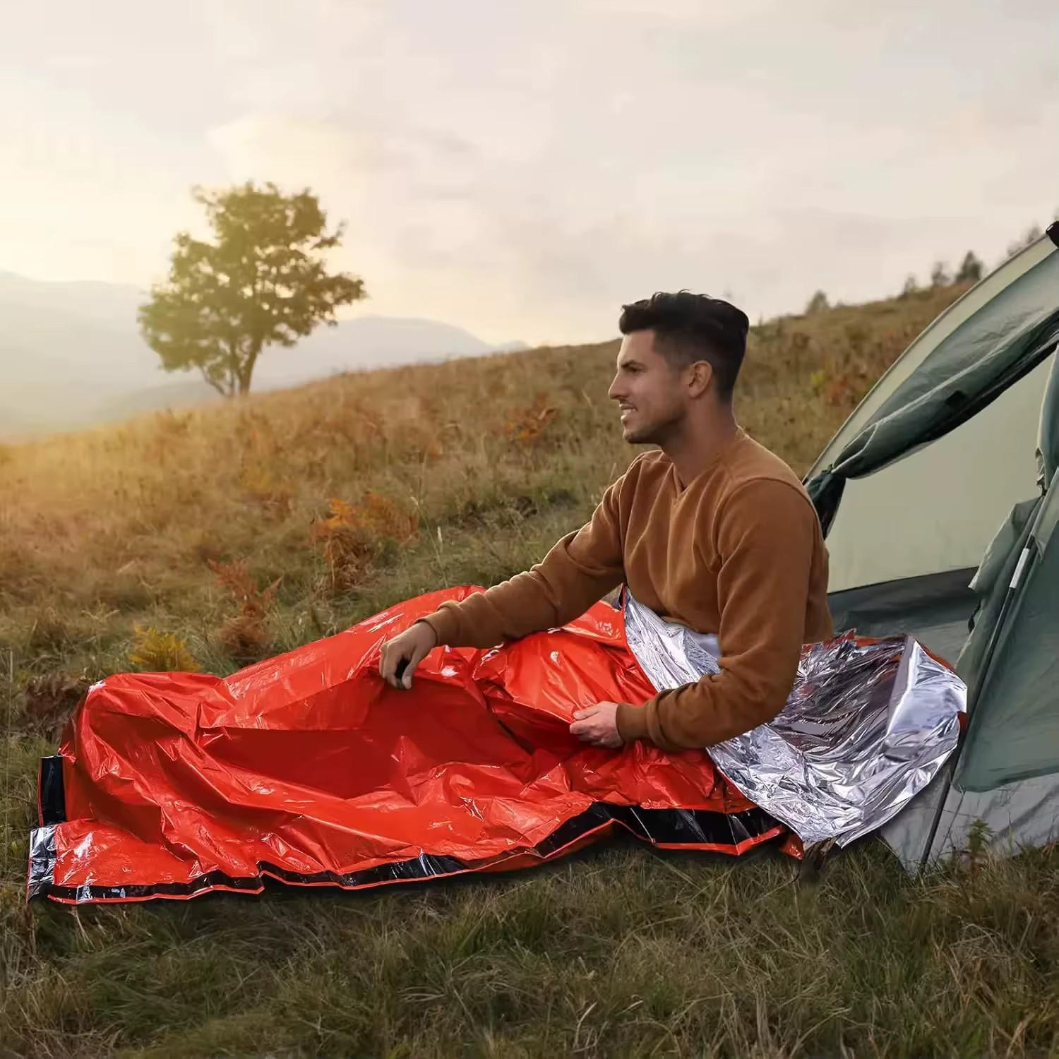 Portable Waterproof Emergency Survival Sleeping Bag Outdoor Edc Camping Gear The