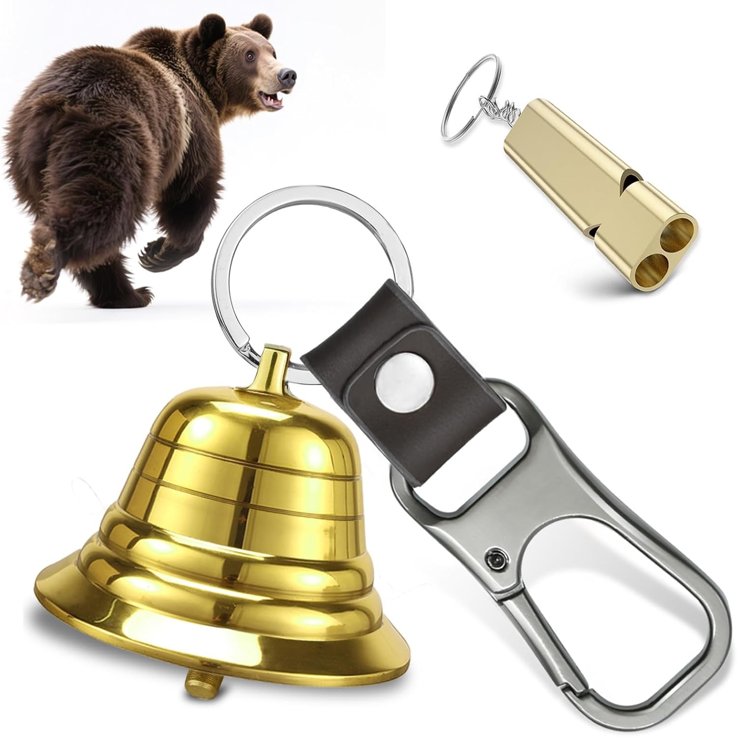 NedFoss Loud Bear Bell Set to Scare Bears, Hiking Essentials for Women, Emergenc