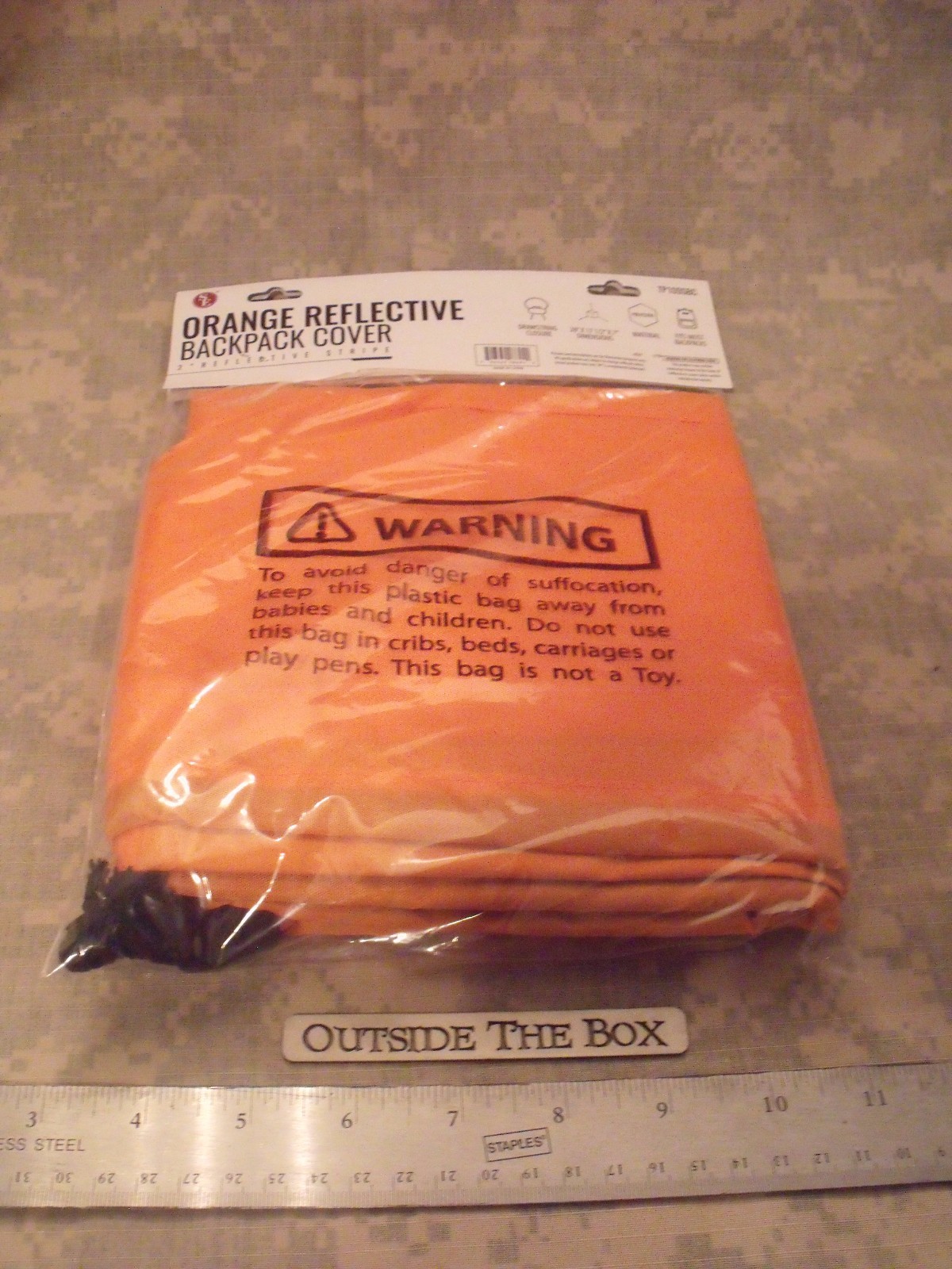 Emergency/Survival: SE Backpack Cover, Orange Reflective 28″ x 17.5″ x 7″