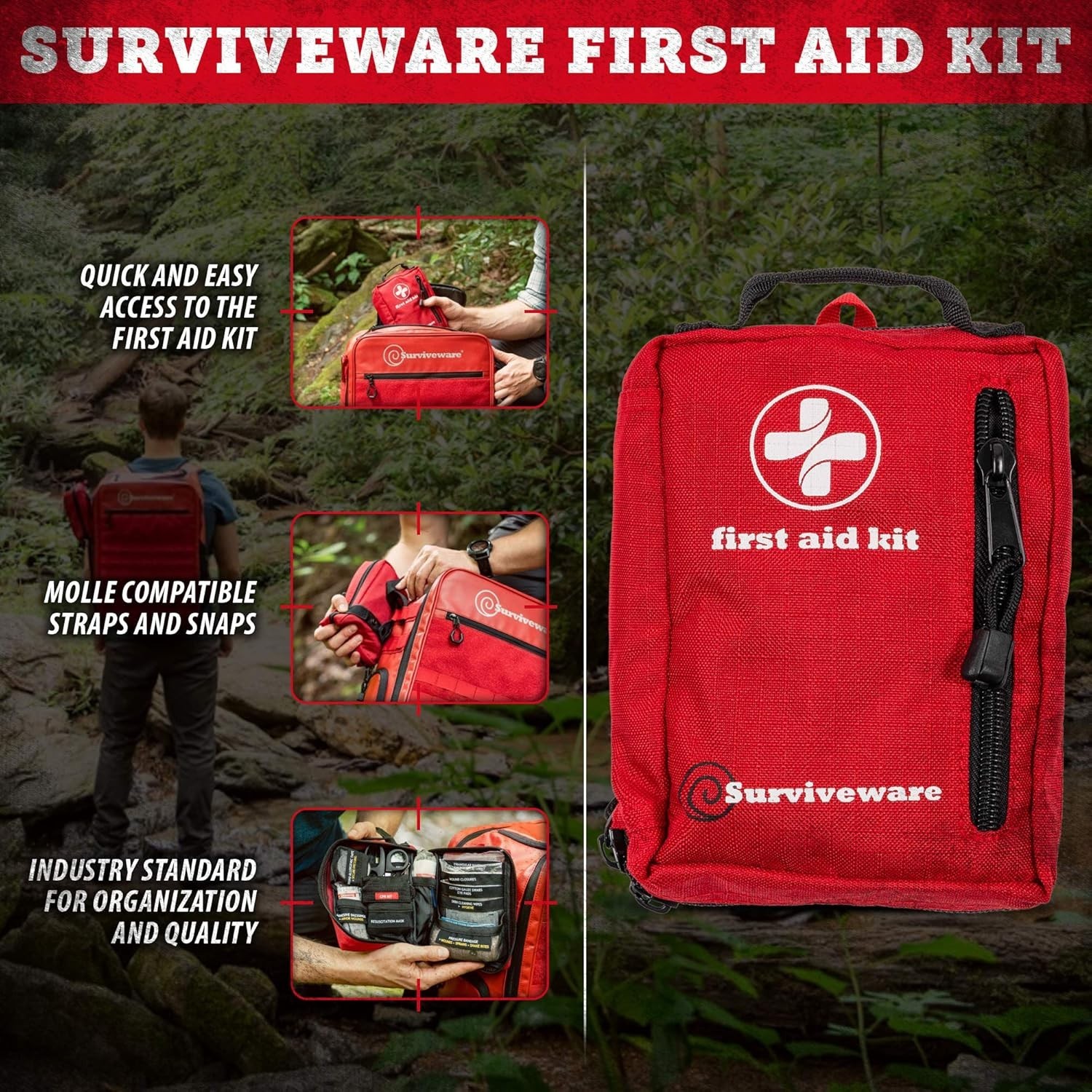 Surviveware 72-Hour Emergency Preparedness Survival Backpack, Stocked For 2
