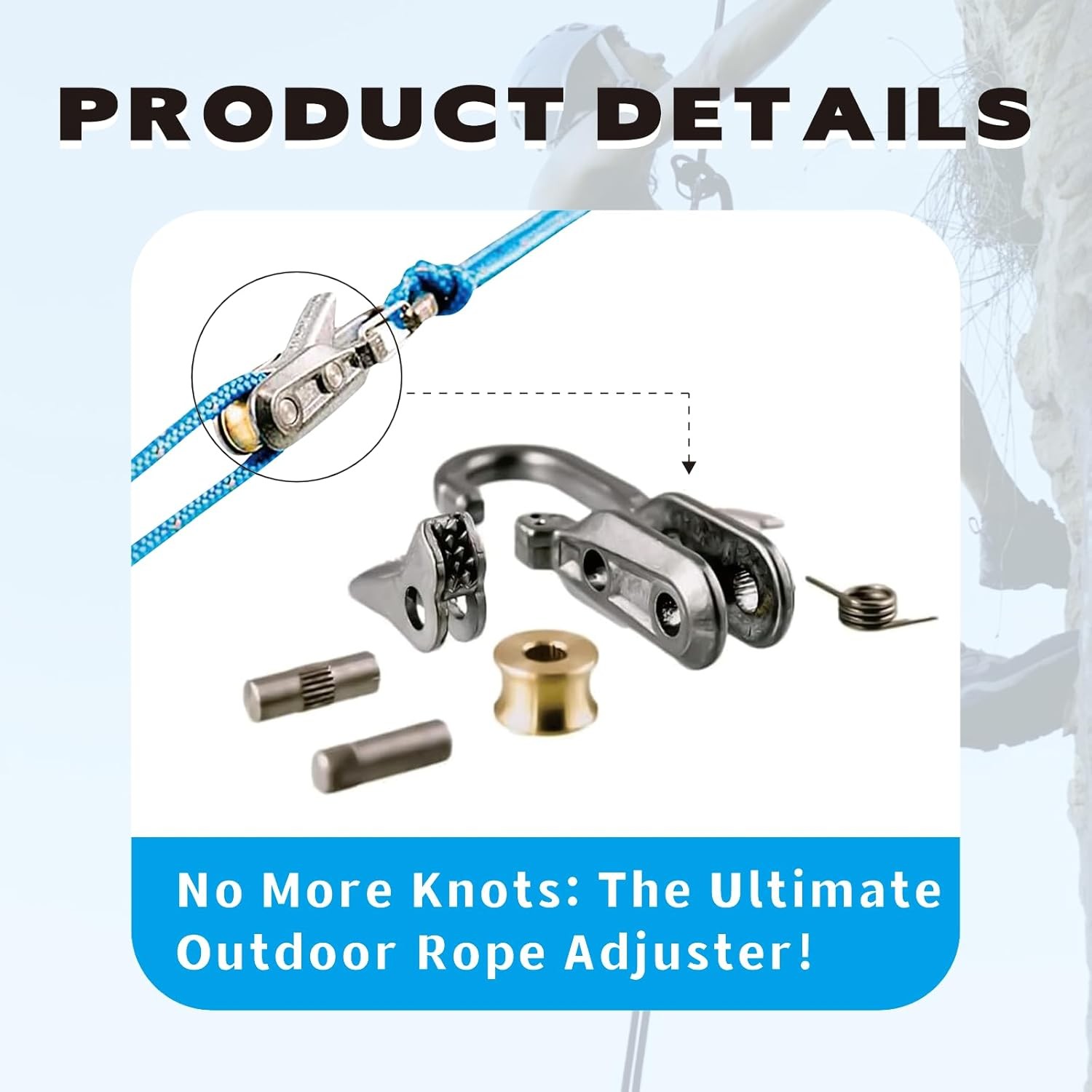 Outdoor Tensioner with Rope Roller Paracord – Cinching Tool for Camping, Hiking