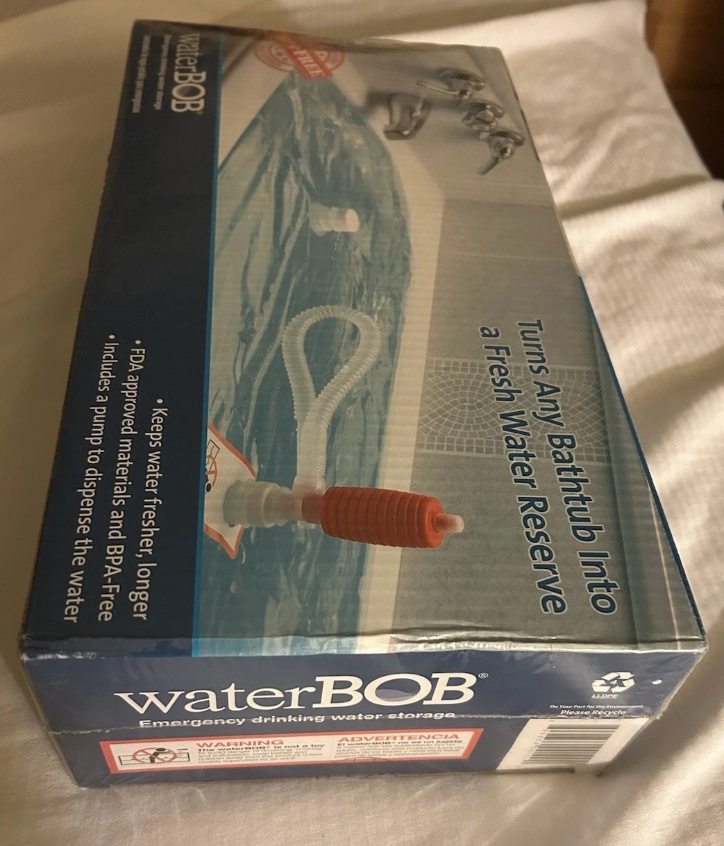 WaterBOB 100 Gallon Emergency Water Storage Bathtub Bag Kit NEW Sealed