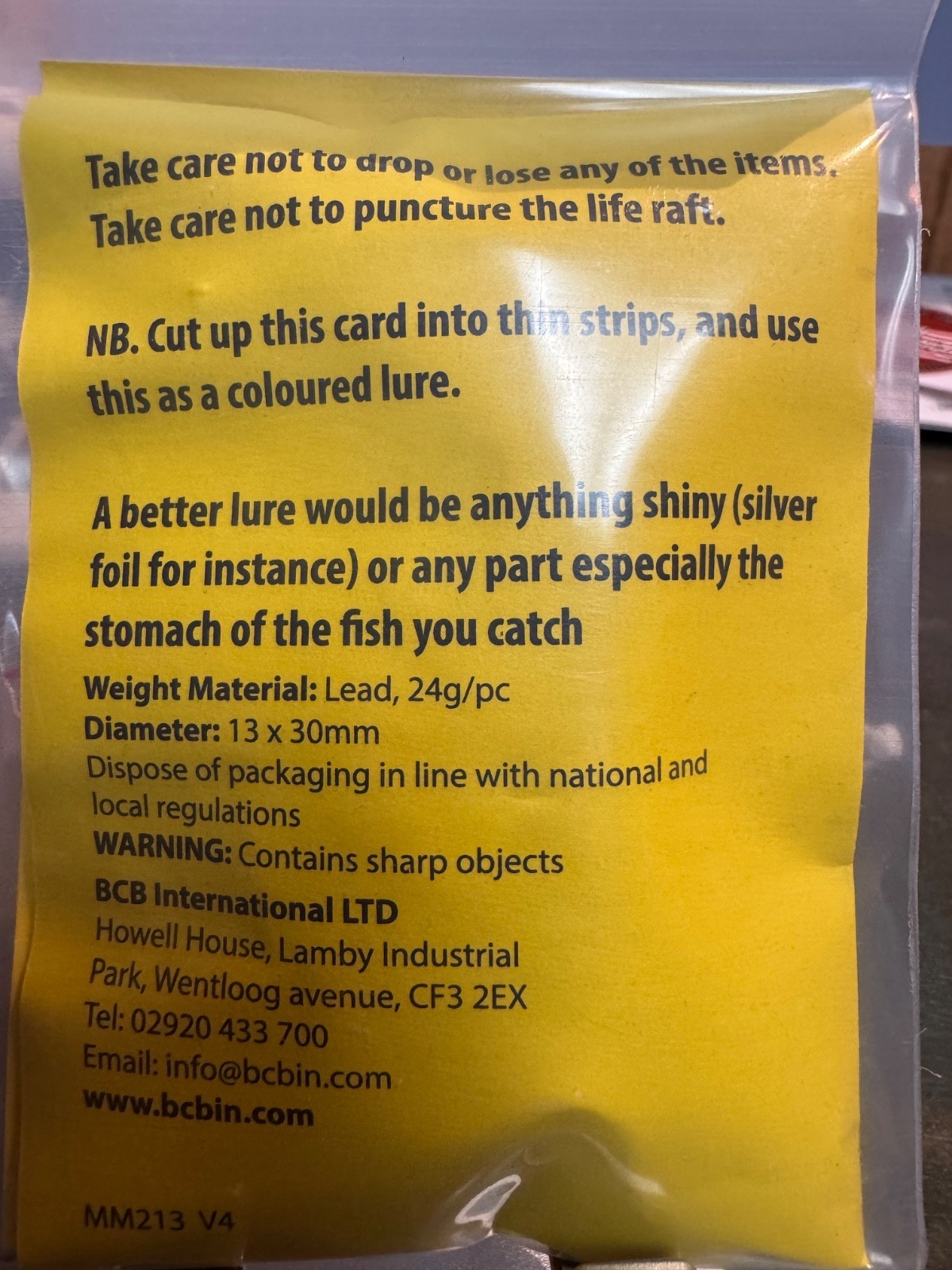 Emergency/Survival: BCB Liferaft Fishing Kit, Ultralight, Pocket Sized, Compact