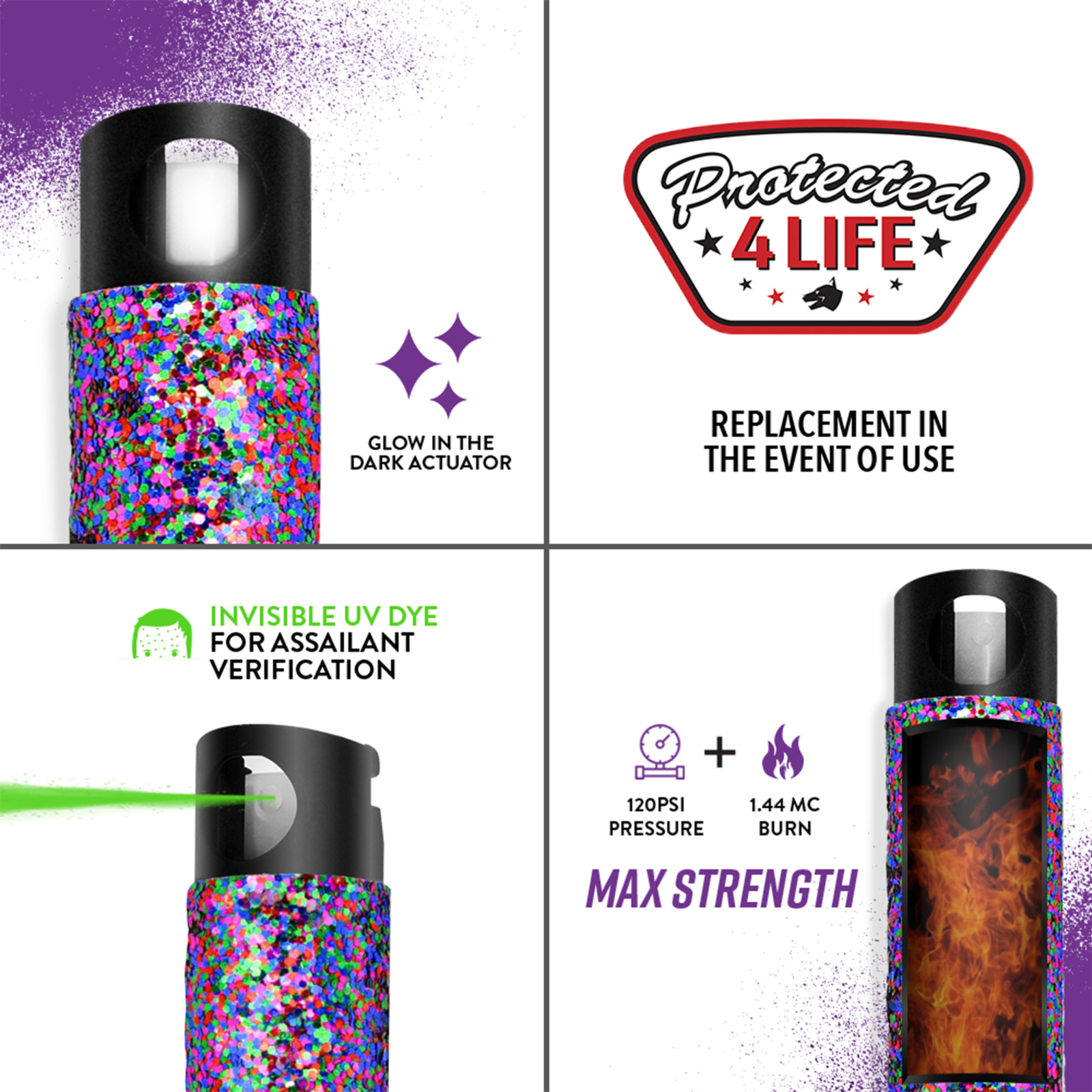 Bling It On Pepper Spray with stylish rhinestone design | Keychain