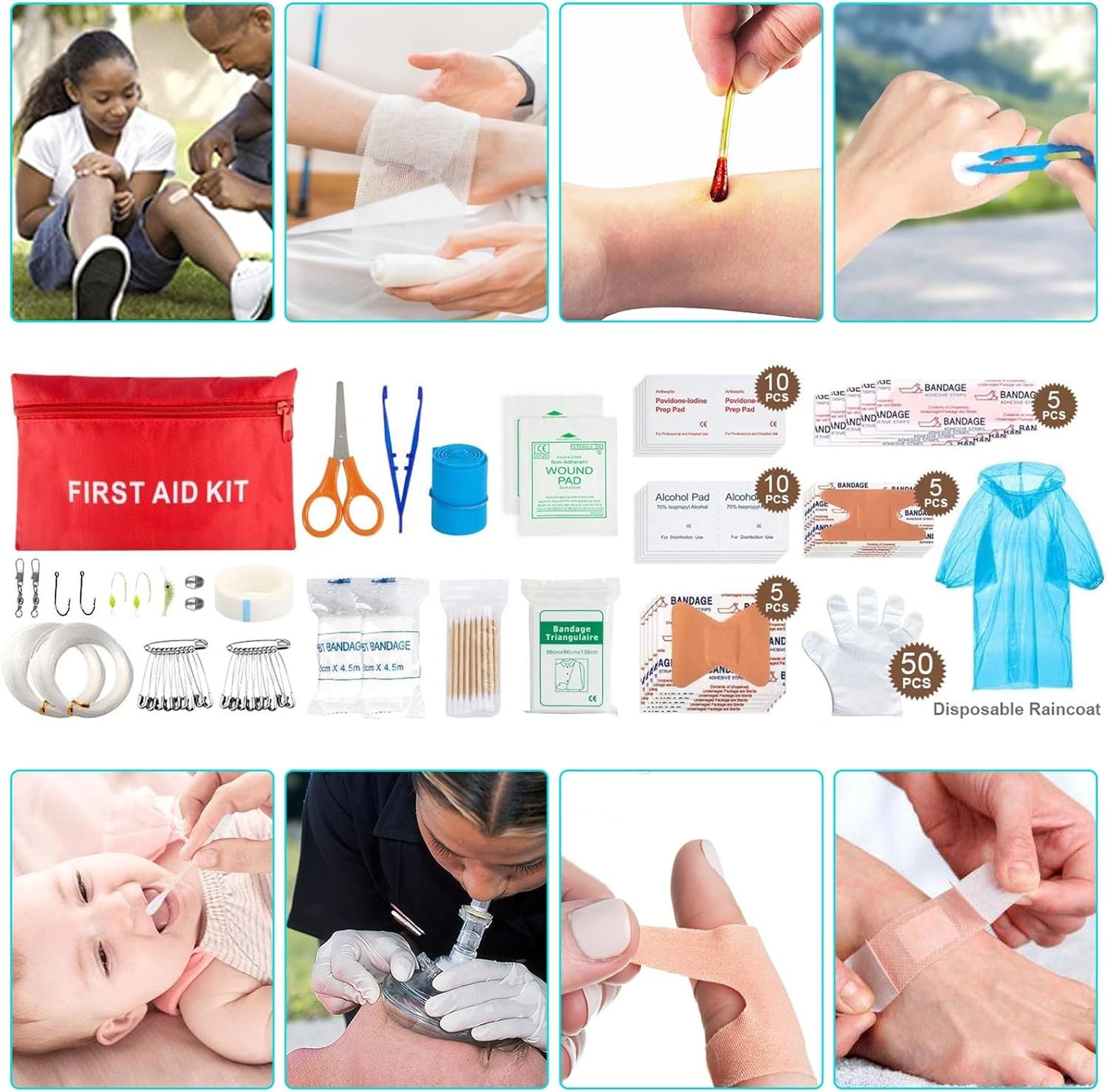 Survival Kit and First Aid Kit,236PCS Survival Gear Camping Essentials Emergency