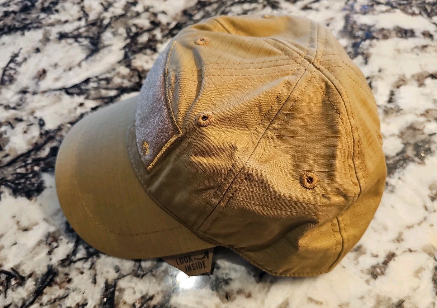 Wazoo Patch Cache Cap – 6 Secret Pocket Hat (Coyote Brown) Updated Version