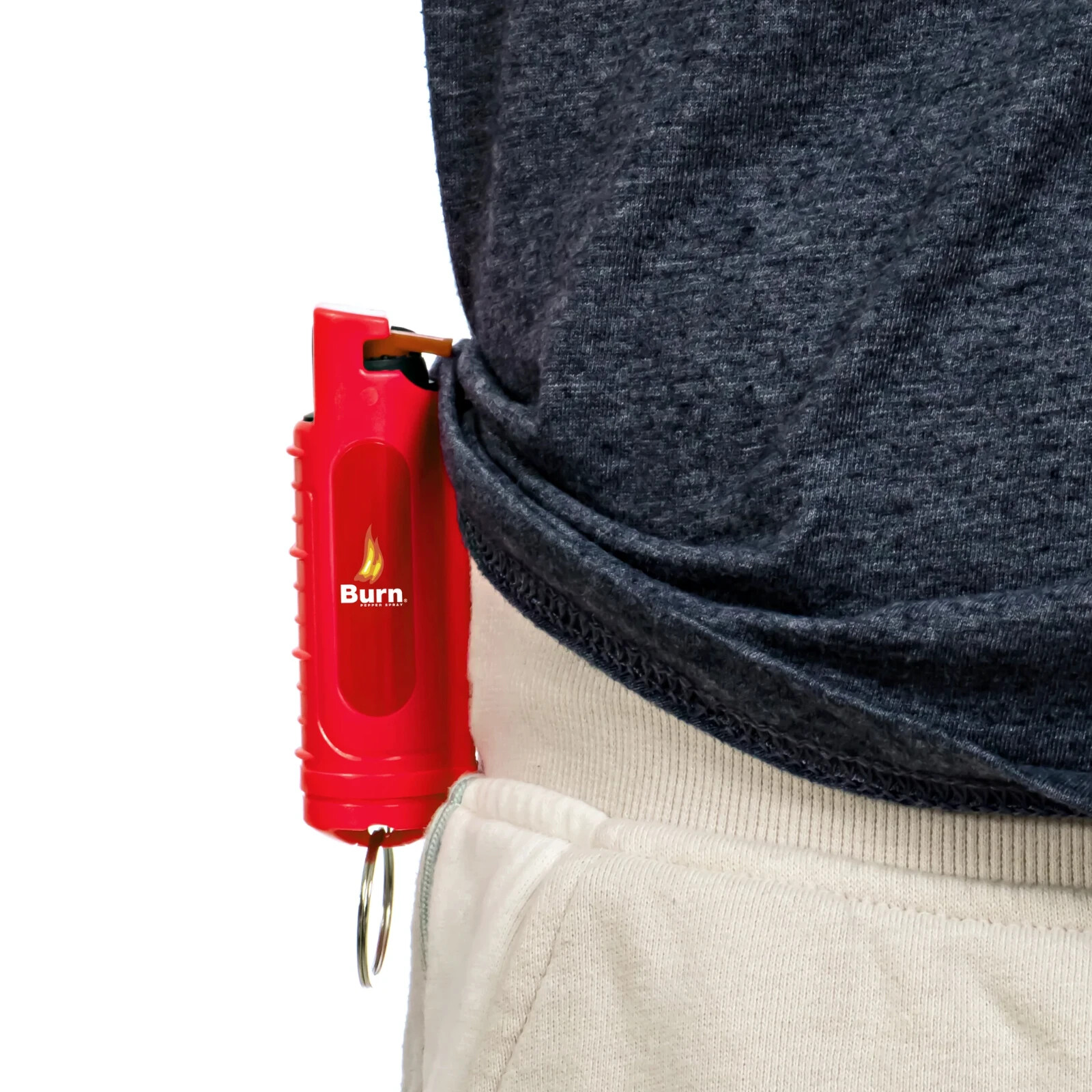 2 BURN Pepper Spray Keychain 0.5oz Self Defense Security Safety Lock Red Molded
