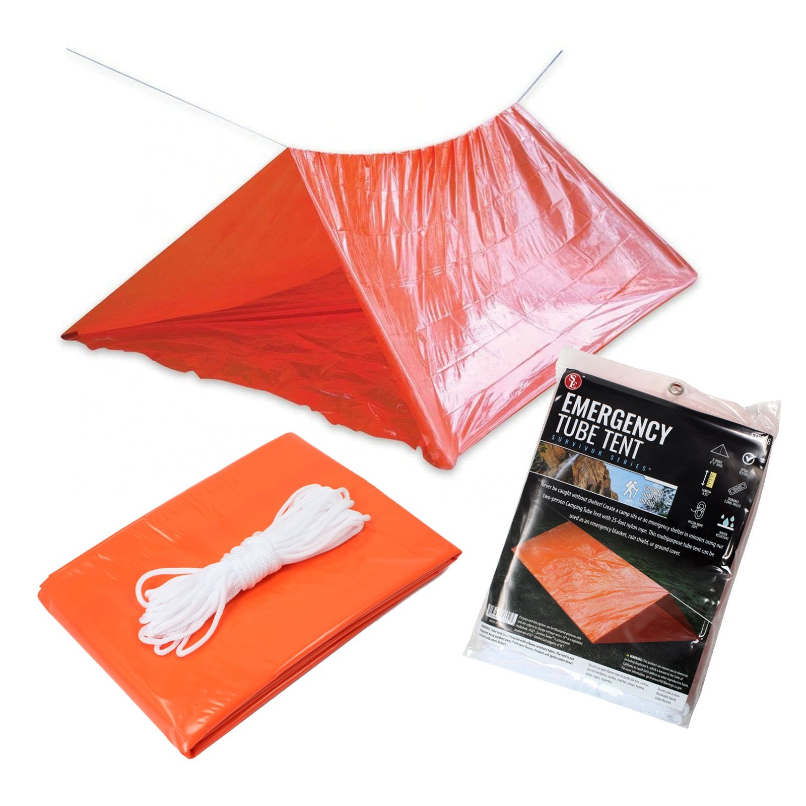 Emergency Outdoor Essential Survival Pop Tent Canopy for Camping Hiking – Red