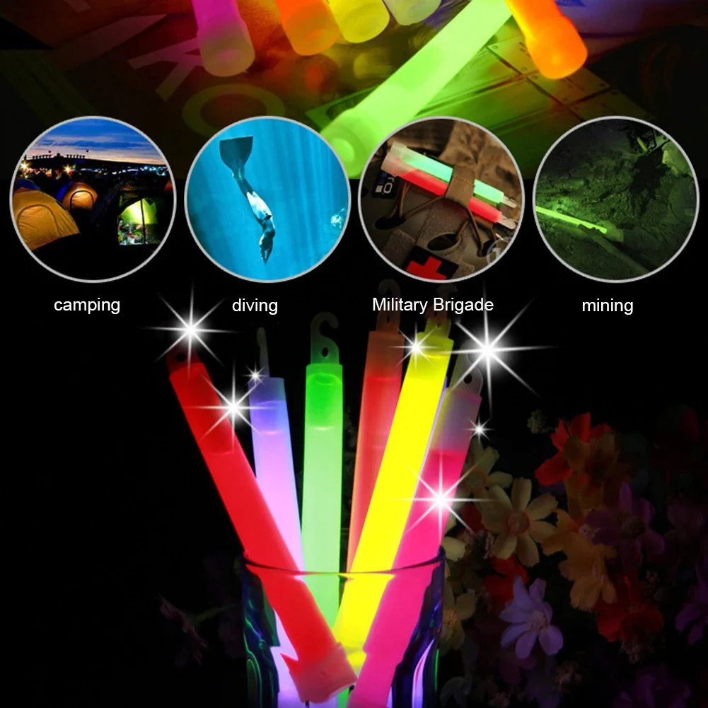 5 10pcs Survival Kit Military Glow Light Stick SOS Gear Outdoor Camping