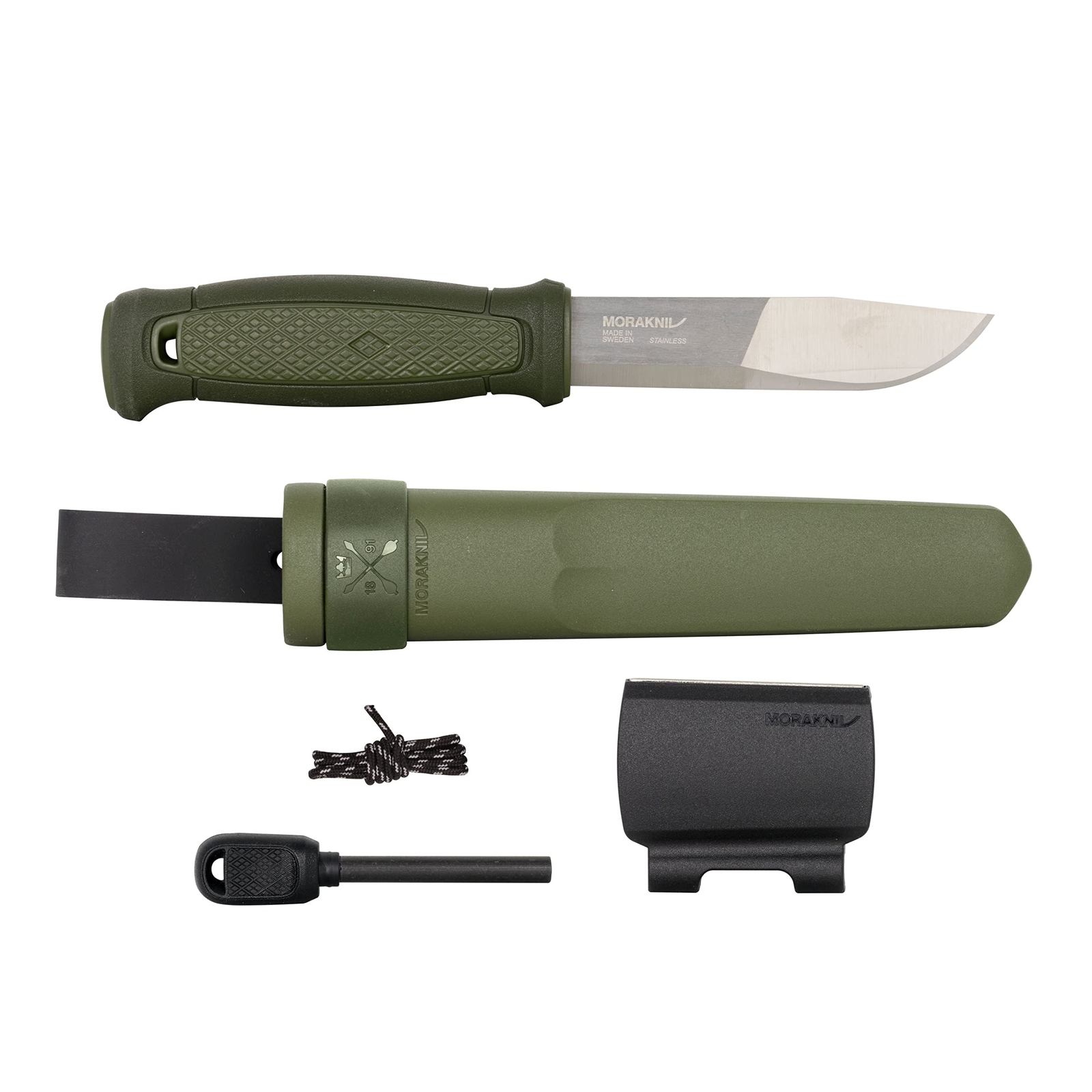 New Mora Kansbol w/Survival Kit Green Fixed Blade Knife M-13912