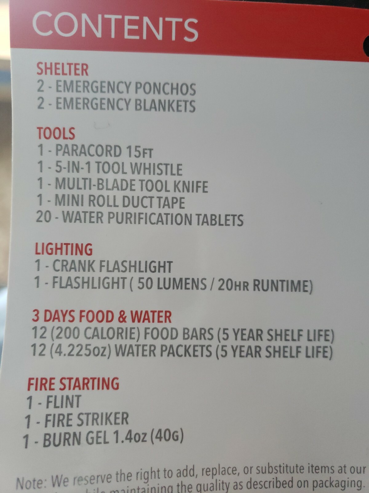 Disaster Emergency Survival Kit Bug Out Bag Camping Hurricane 2 person 130 piece