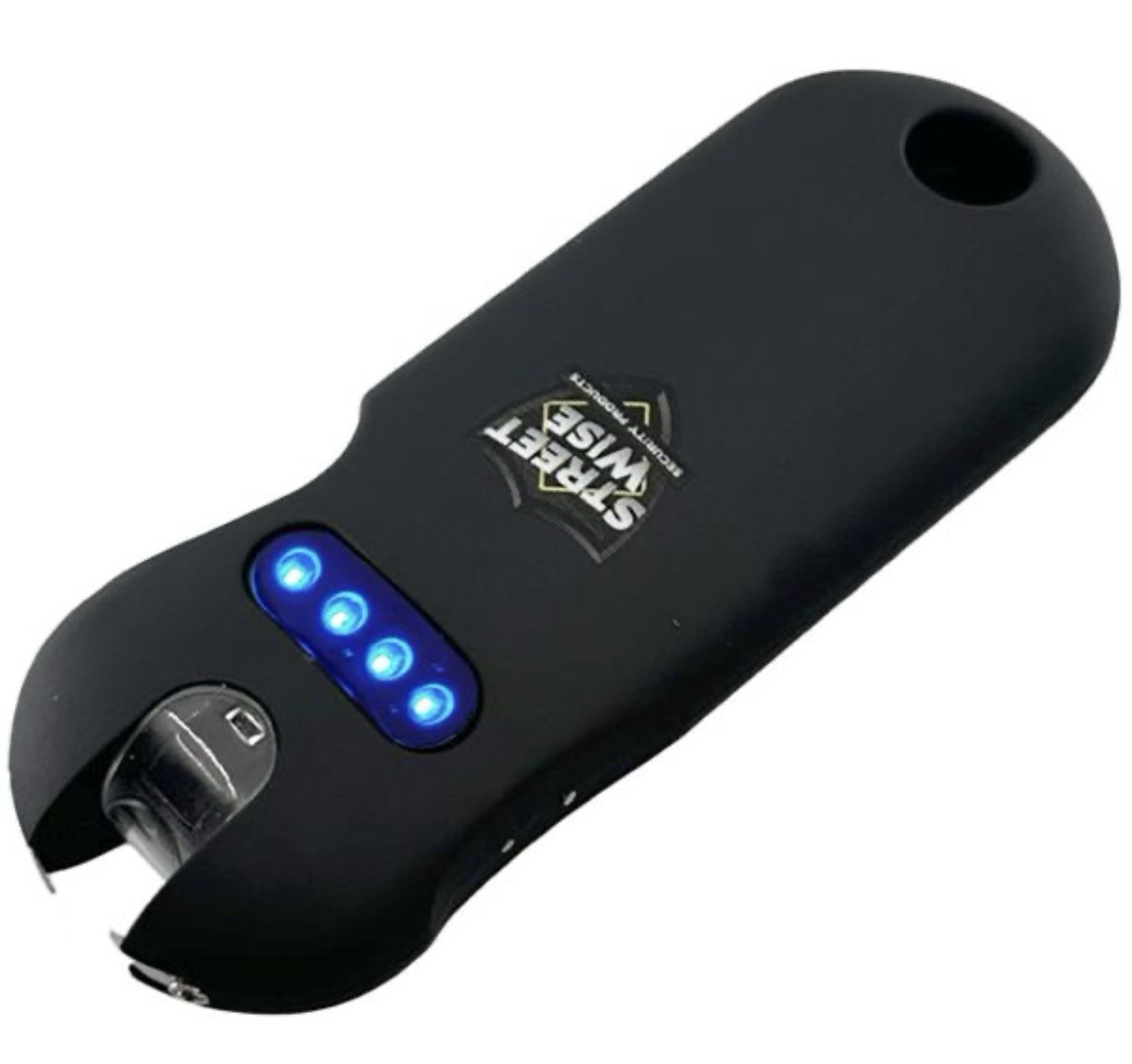 SMART POLICE WOMEN MINI Stun Gun Flashlight QUICK RELEASE KEYRING battery meter