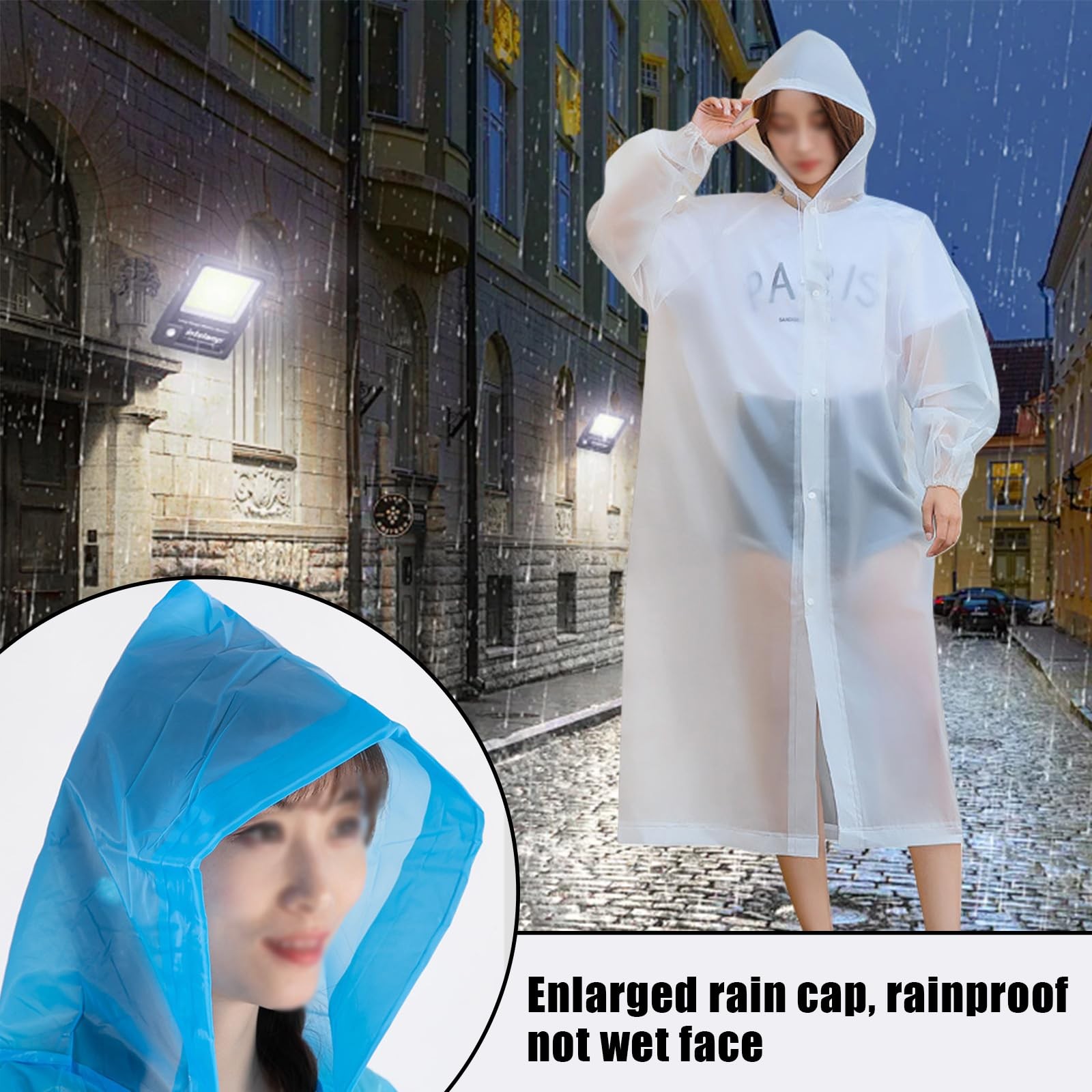 3 Pack Adult Rain Coat, Reusable Rain Ponchos for Adults with Hood & Elastic …