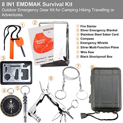Survival Kit Outdoor Emergency Gear Kit for Camping Hiking Travelling or