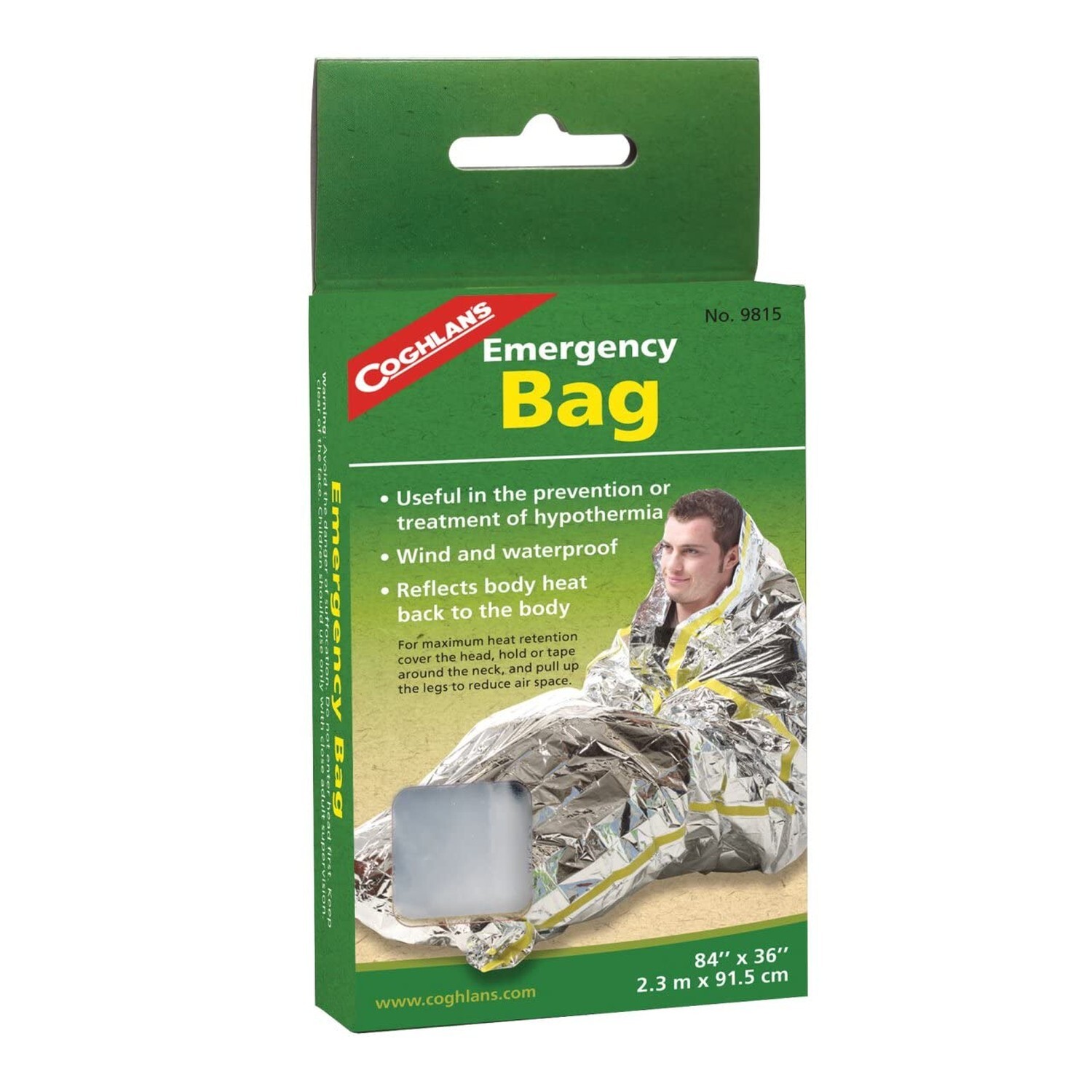 Coghlan’s Emergency Bag Silver, 84 x 36 Inches (213 x 91.5 cm)