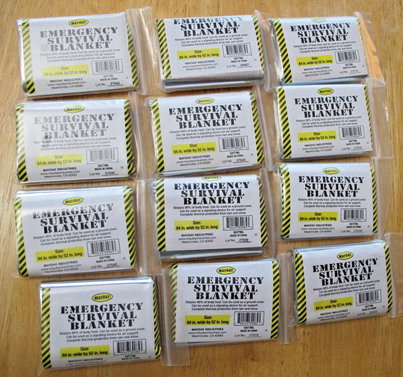 24 PACK 82 x 54 Emergency Mylar Blankets Camping Hiking Reflective FREE SHIPPING