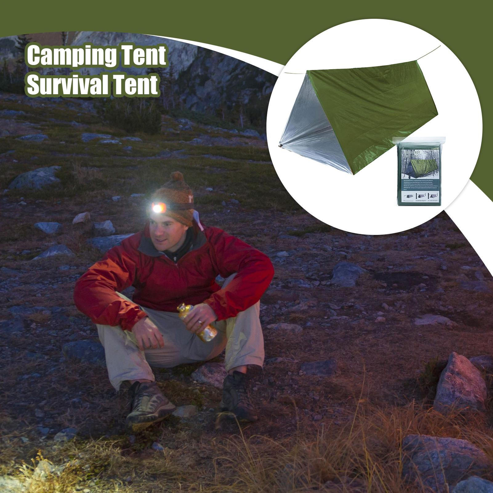 Emergency Tent Blanket Sleeping Bag Survival Reflective Shelter Outdoor Camping