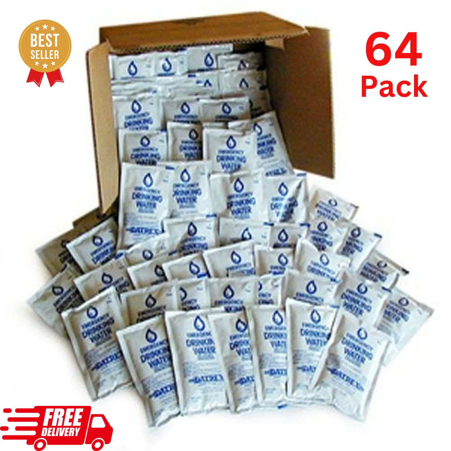 Datrex Emergency Survival Water Pouch (Pack of 64) 125ml ( Free Shipping )