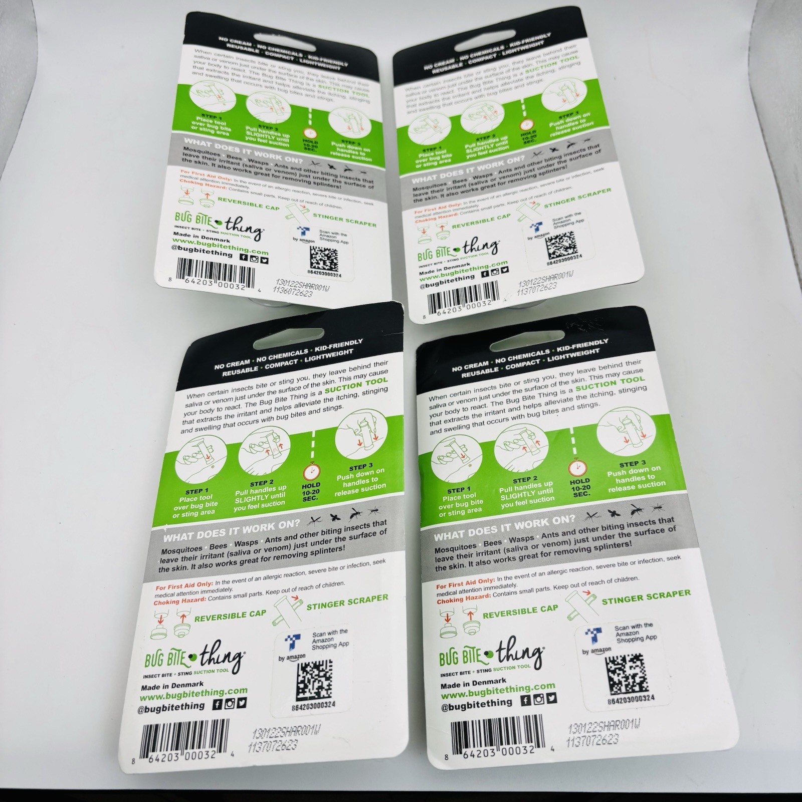 Lot Of 4 Bug Bite Thing Suction Tool Poison Remover Insect Bite Sting White NEW!