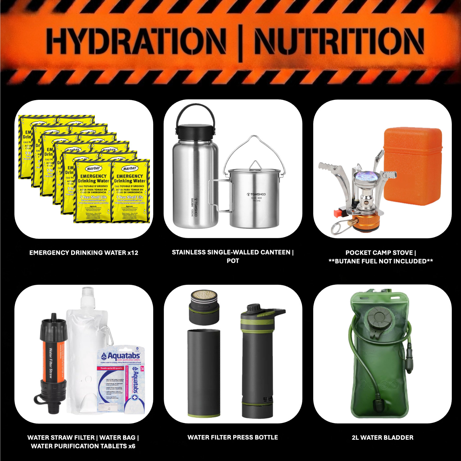 72+ Hour Emergency Survival Kit / Bug Out Bag / Tactical Backpack / First Aid