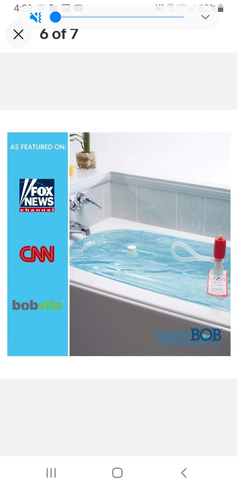 WaterBOB Bathtub Storage Emergency Drinking Water Container Holds 100 Gallons