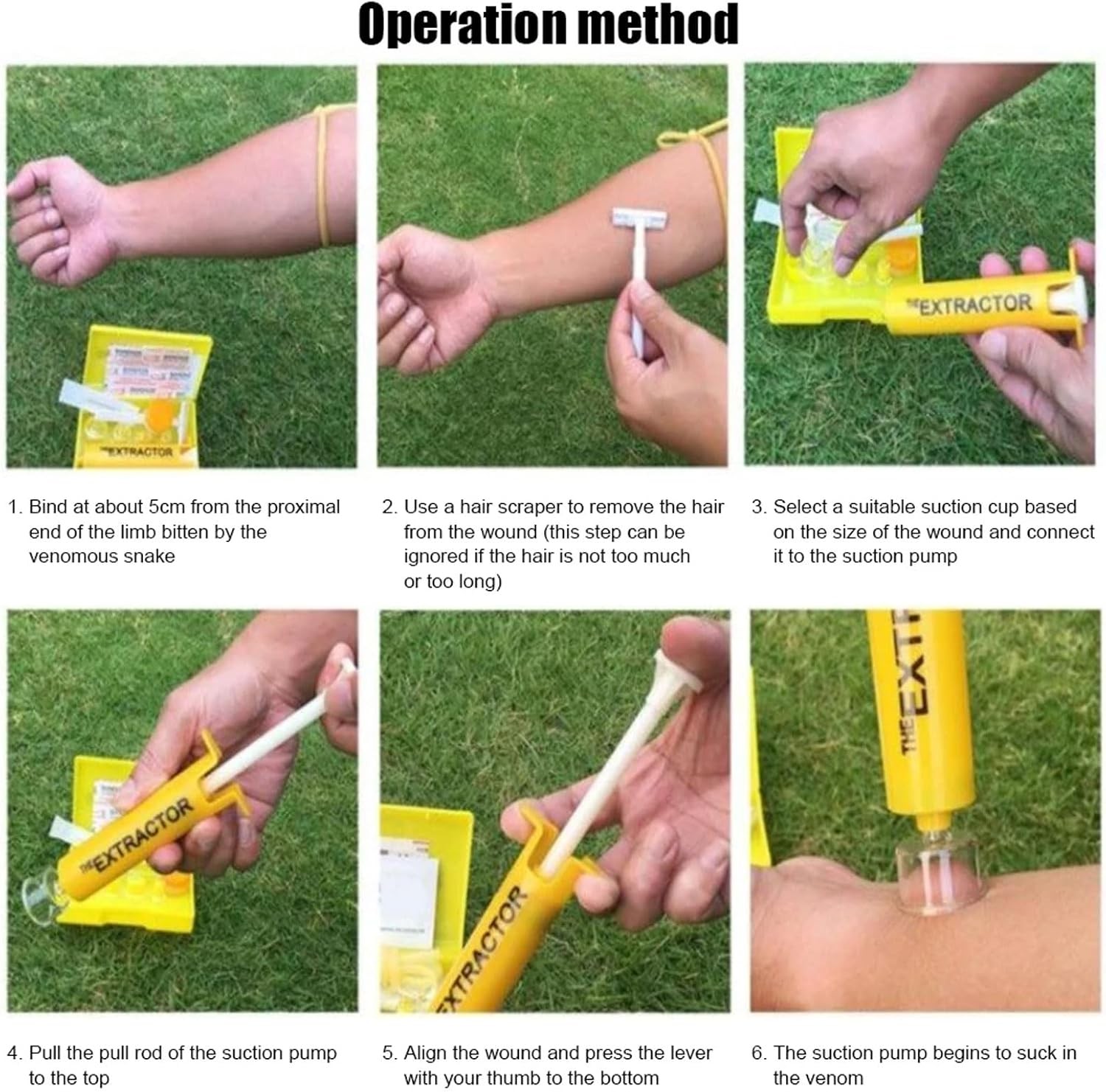 Premium Snake Bite First Aid Kit Venom Extractor Suction Pump For Hiking&Camping