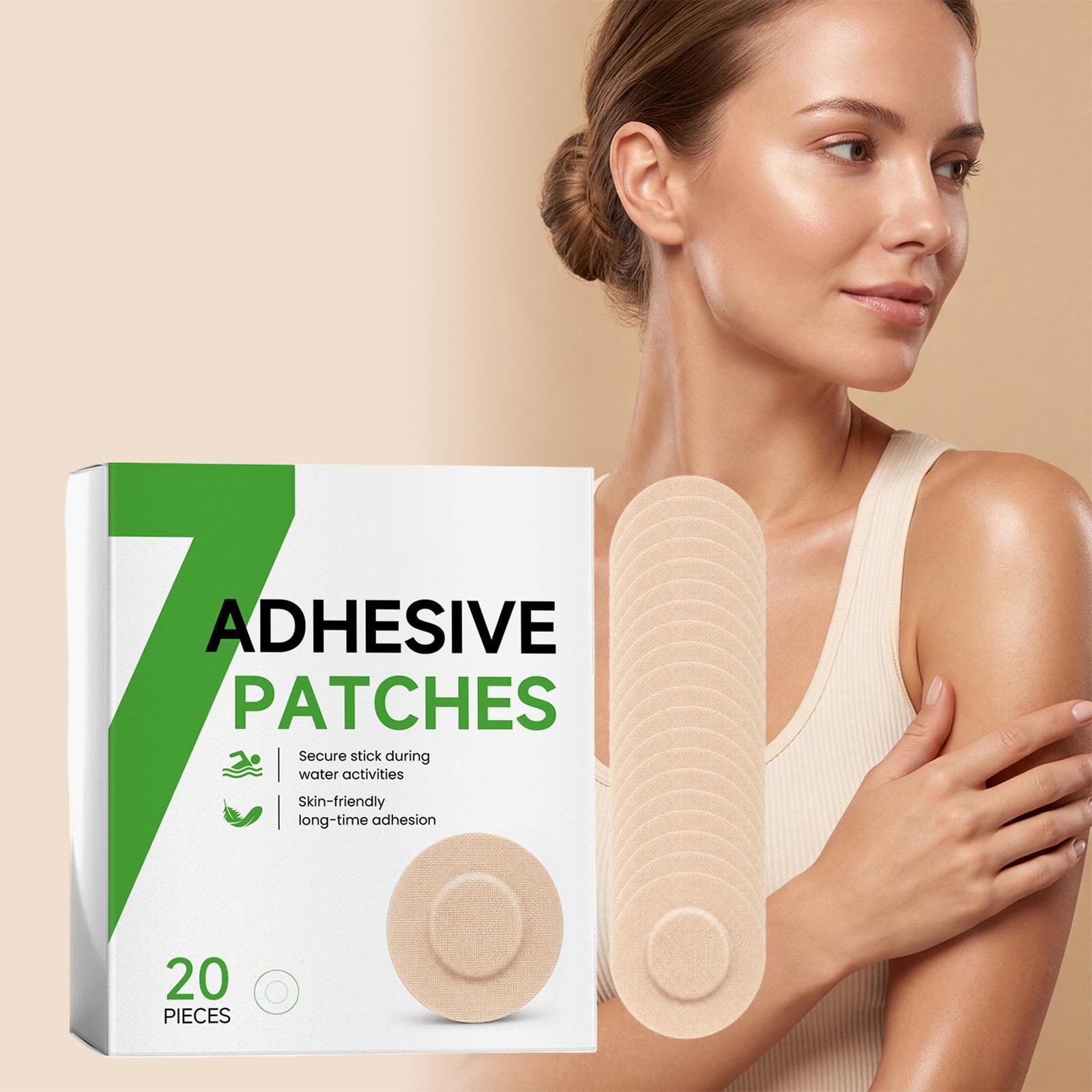 Waterproof Adhesive Patches 20 Piece Sweatproof Sticky Pads Sensor