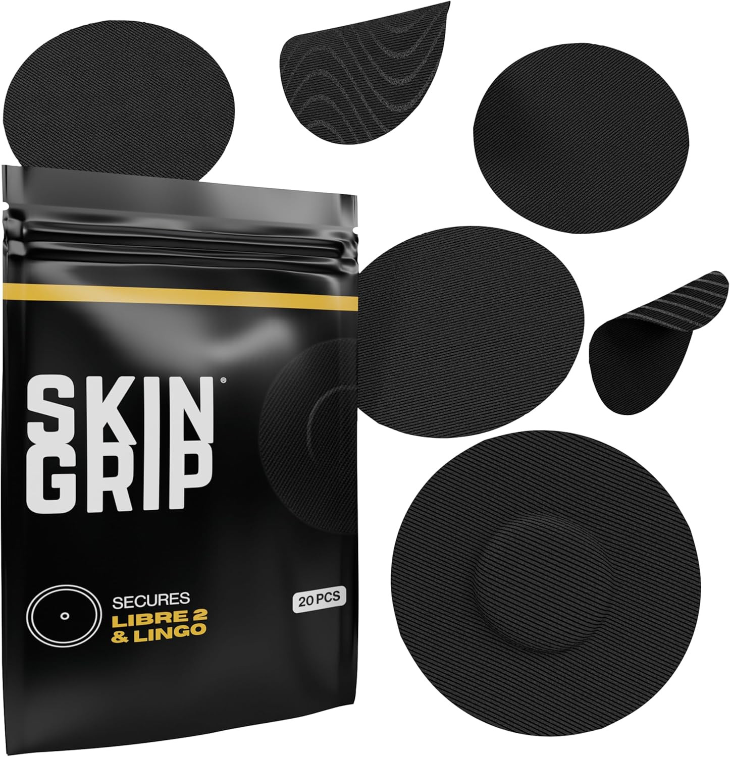 Skin Grip Adhesive Patches for Freestyle Libre 2 & Lingo CGM – Waterproof & Swea