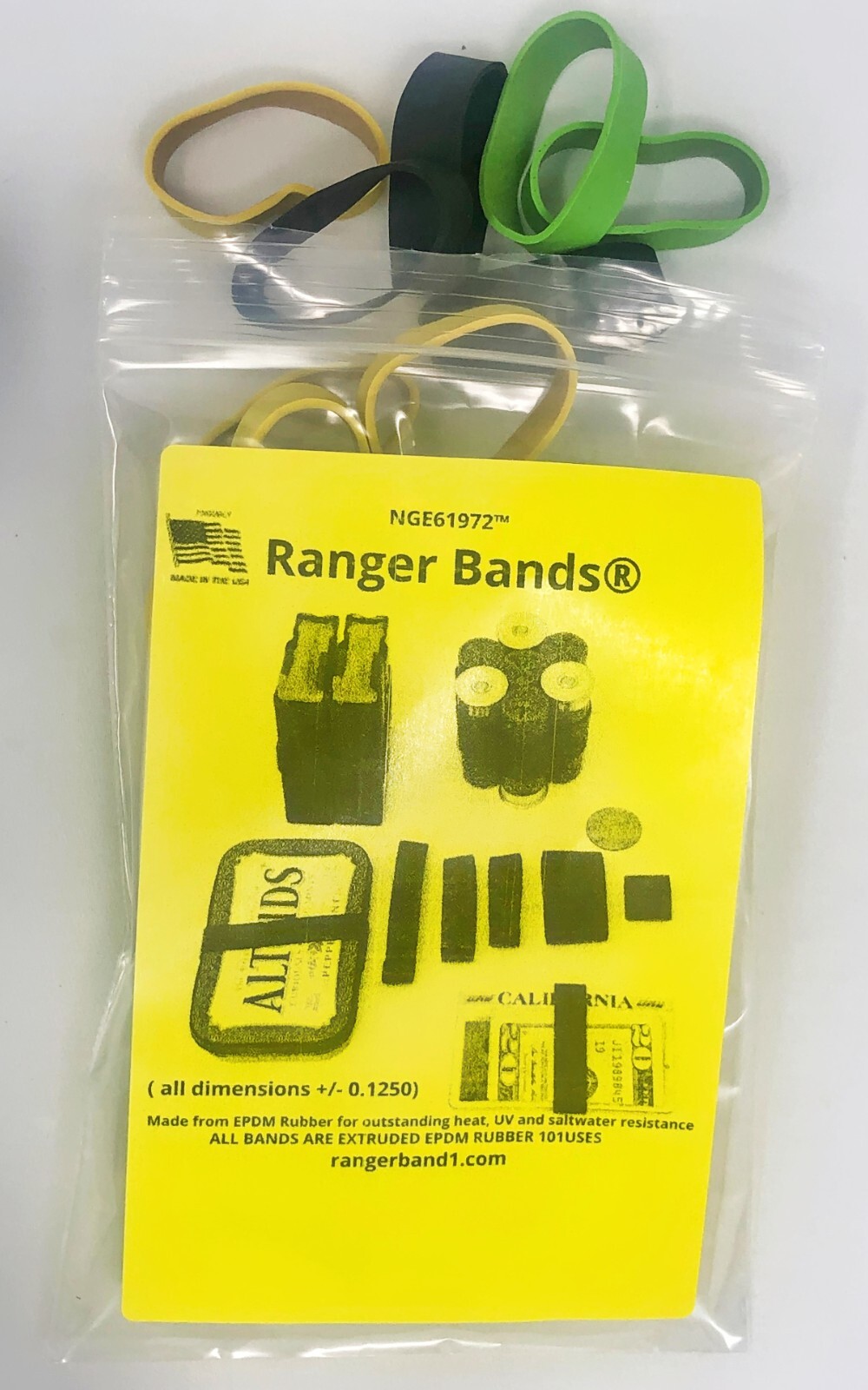 Ranger Bands® 21 Count Extra Stretch Safety color Mixer Made from EPDM Rubber