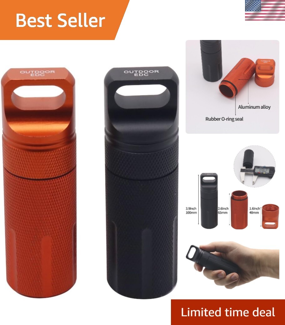 Military-Grade Aluminum Waterproof Survival Container – Essential Camping Tool