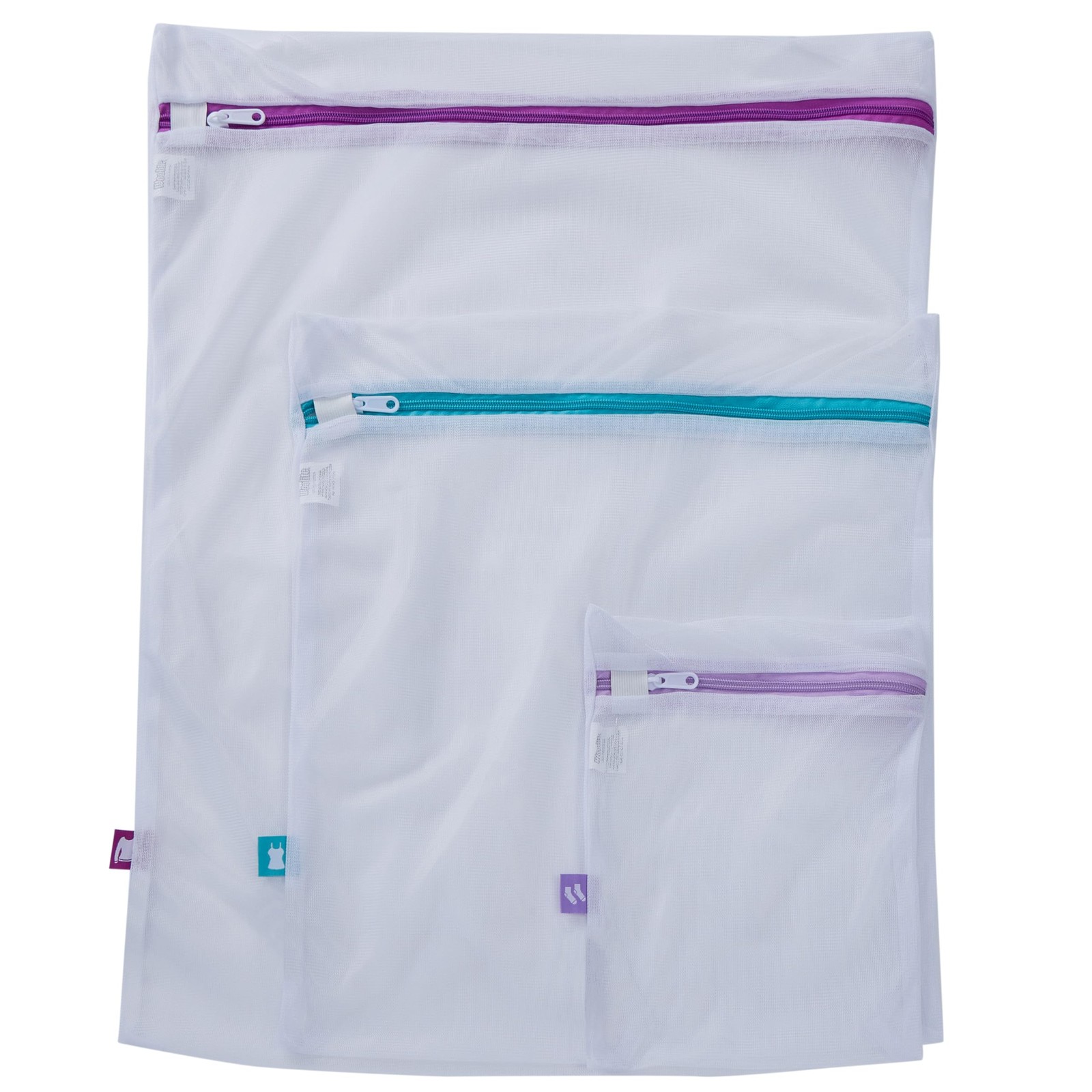 Laundry 360 Sanitized Treated 3 Piece Mesh Wash Bag Large, White