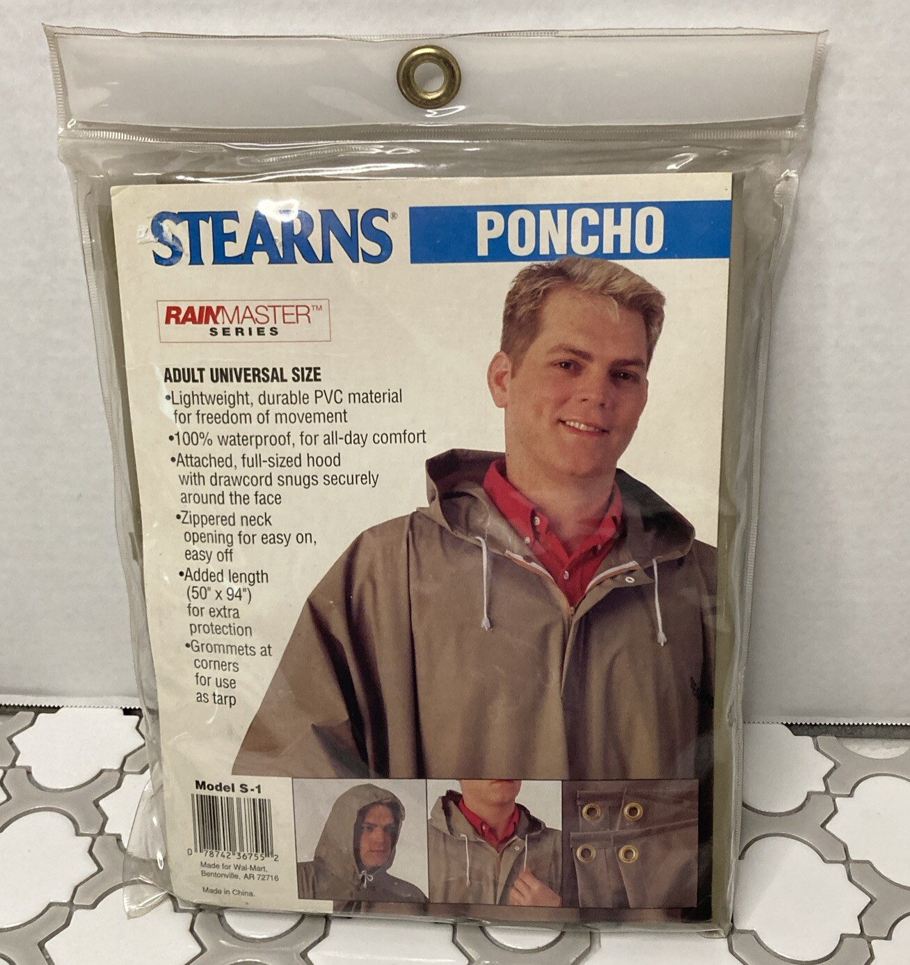 New Stearns 100% Waterproof Rainmaster Series Universal Adult Tan Poncho S-1
