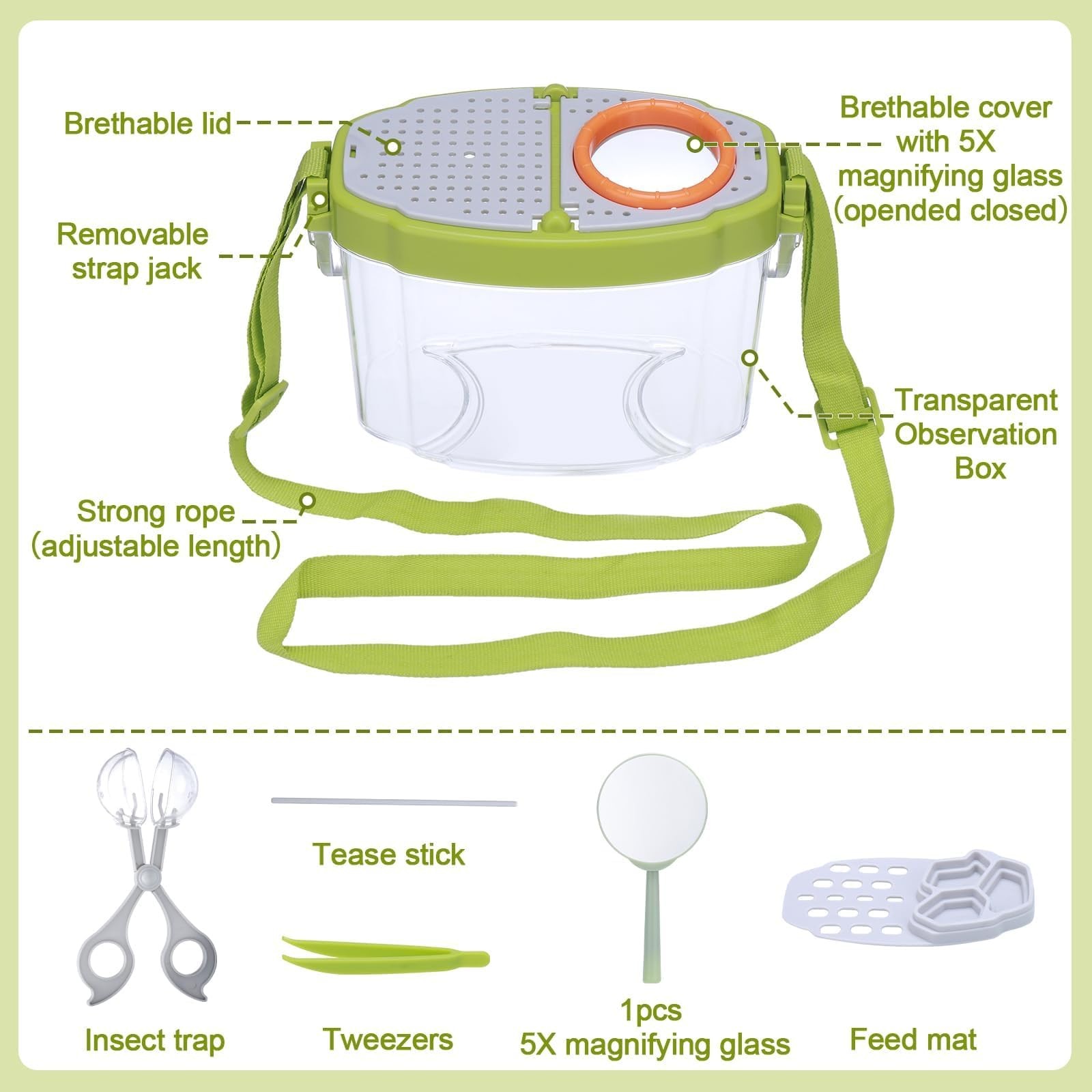 Cup Magnifiers for Kids Set, Magnifier Insects Collection Box, Insects Observation Box…