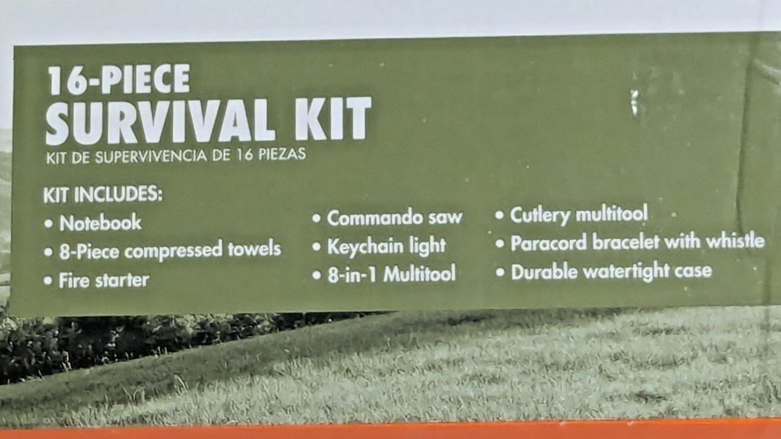 Ozark Trail 16-pc Survival Kit Case Camping Hiking Emergency Multitool Gift NEW