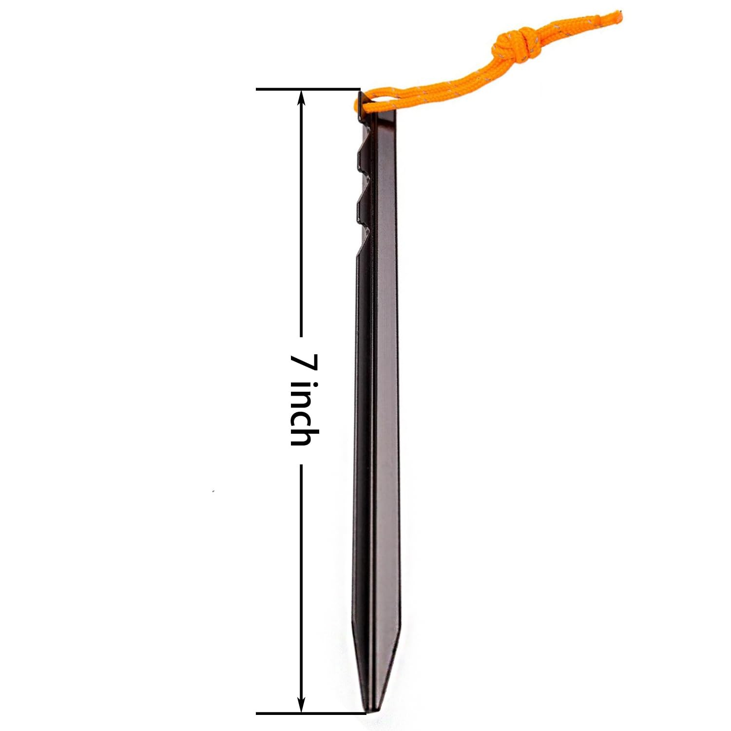 12 Pack Aluminum Alloy Tent Stakes Pegs Ground Pegs with Black Camping Cord