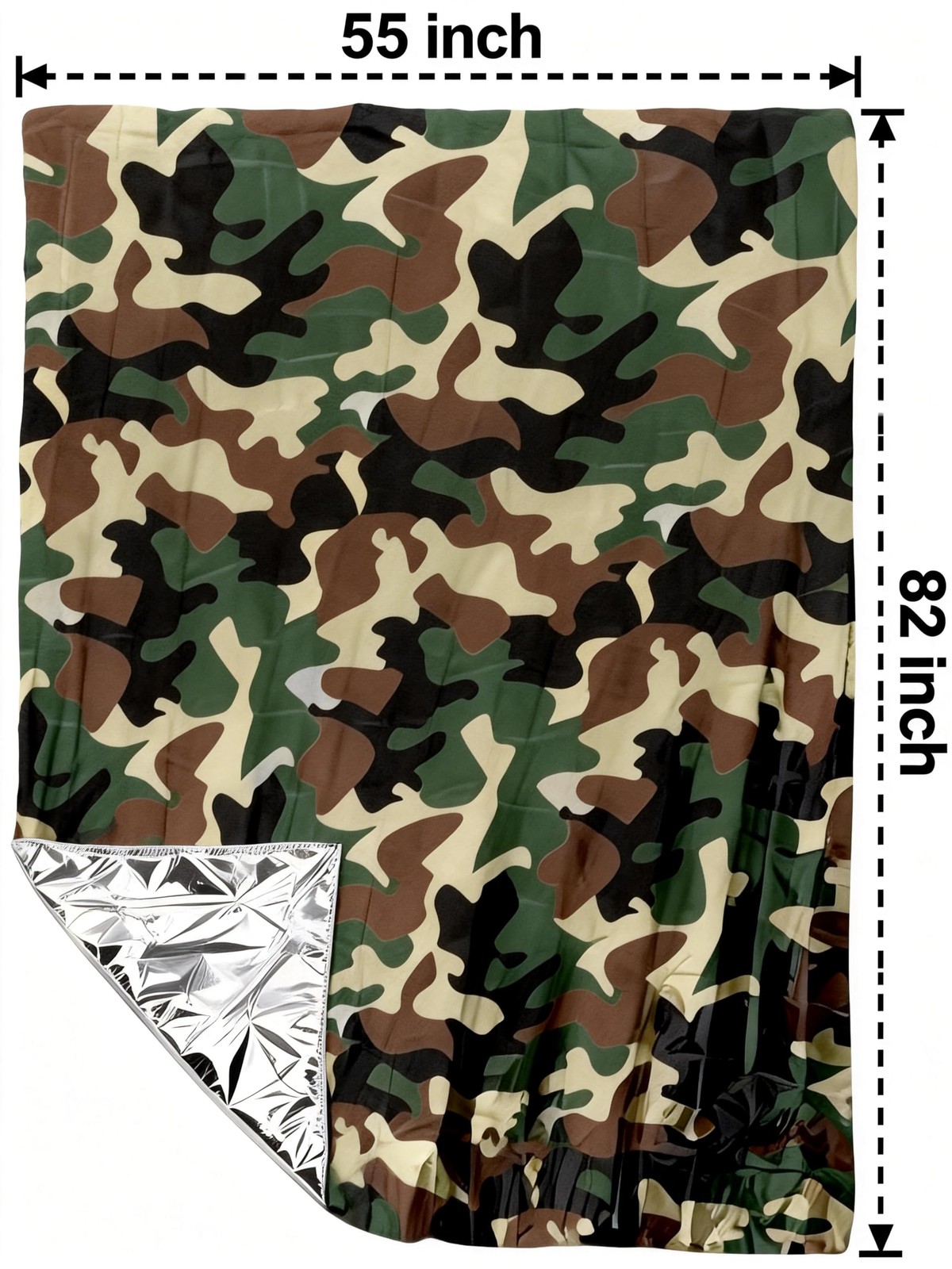 4-Pack Emergency Survival Kit,Camo Emergency Blankets（2） + Orange Emergency P…