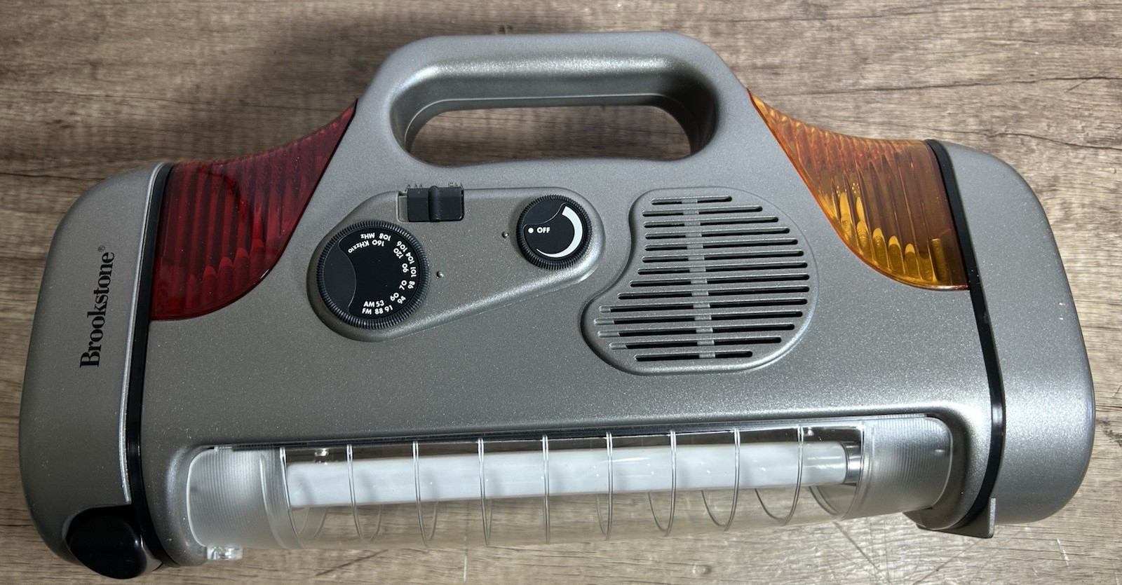 Brookstone Emergency Radio Light Dual Light Battery or Plug In NEW OPEN BOX