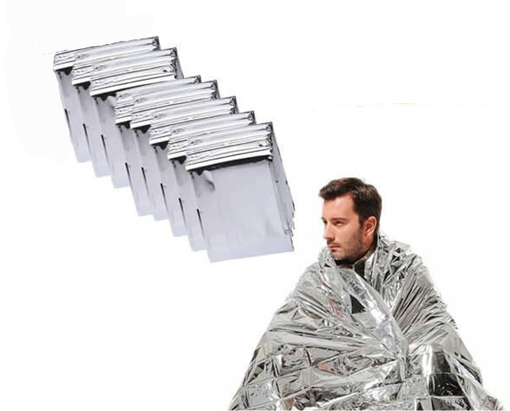 TWO 8-pack Thermfasal Insulating Mylar Heat Emergency Survival Blankets 16 pcs