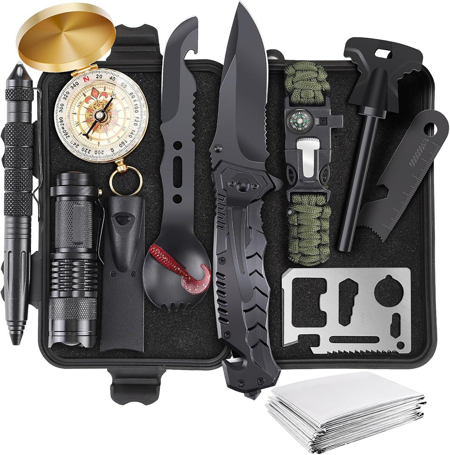 Gifts for Christmas Survival Kits for Men Dad Husband Him, 13 in 1 Survival Gear