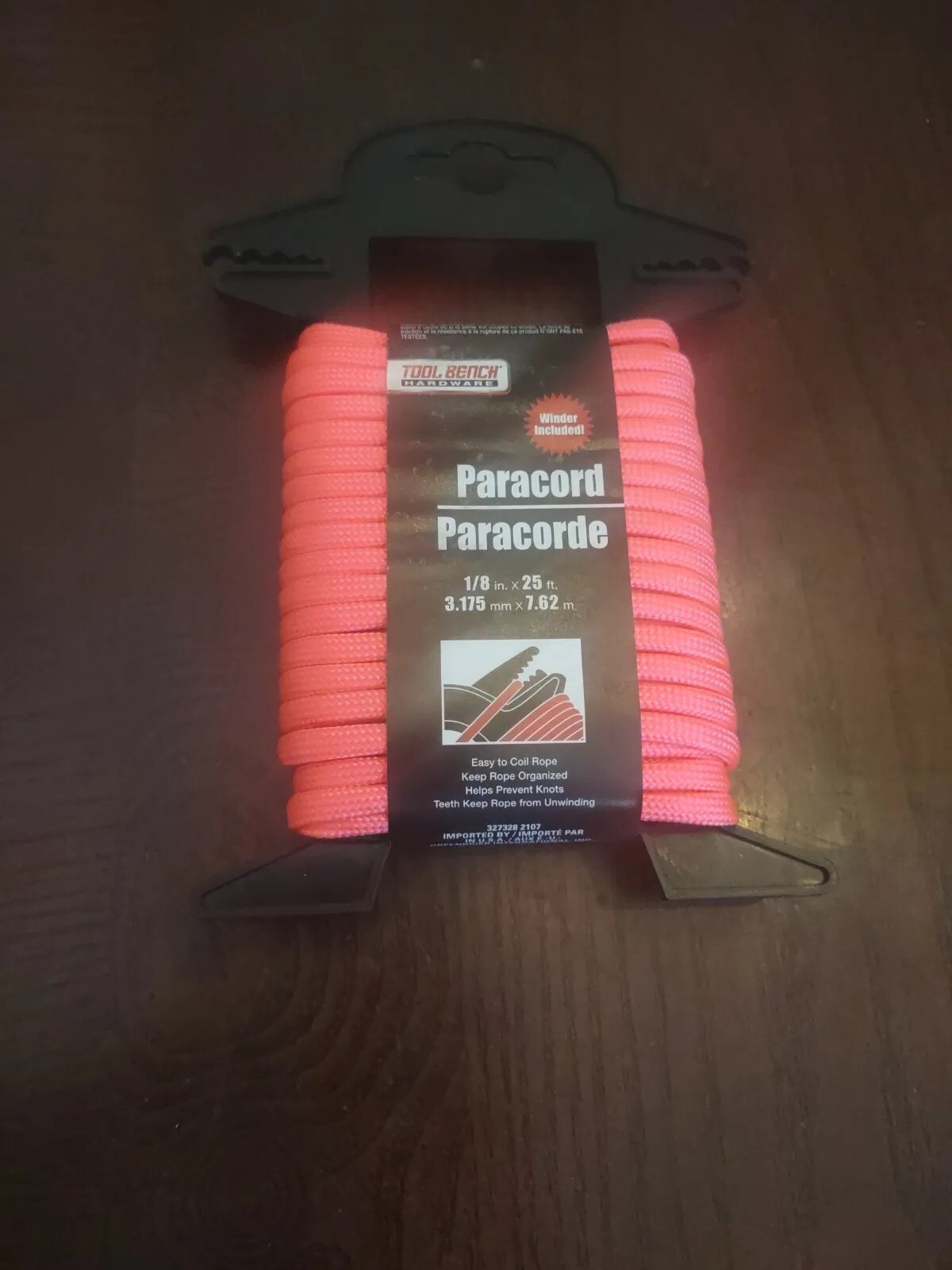 Pink Paracord With Winder 1/8in. X 25 ft.