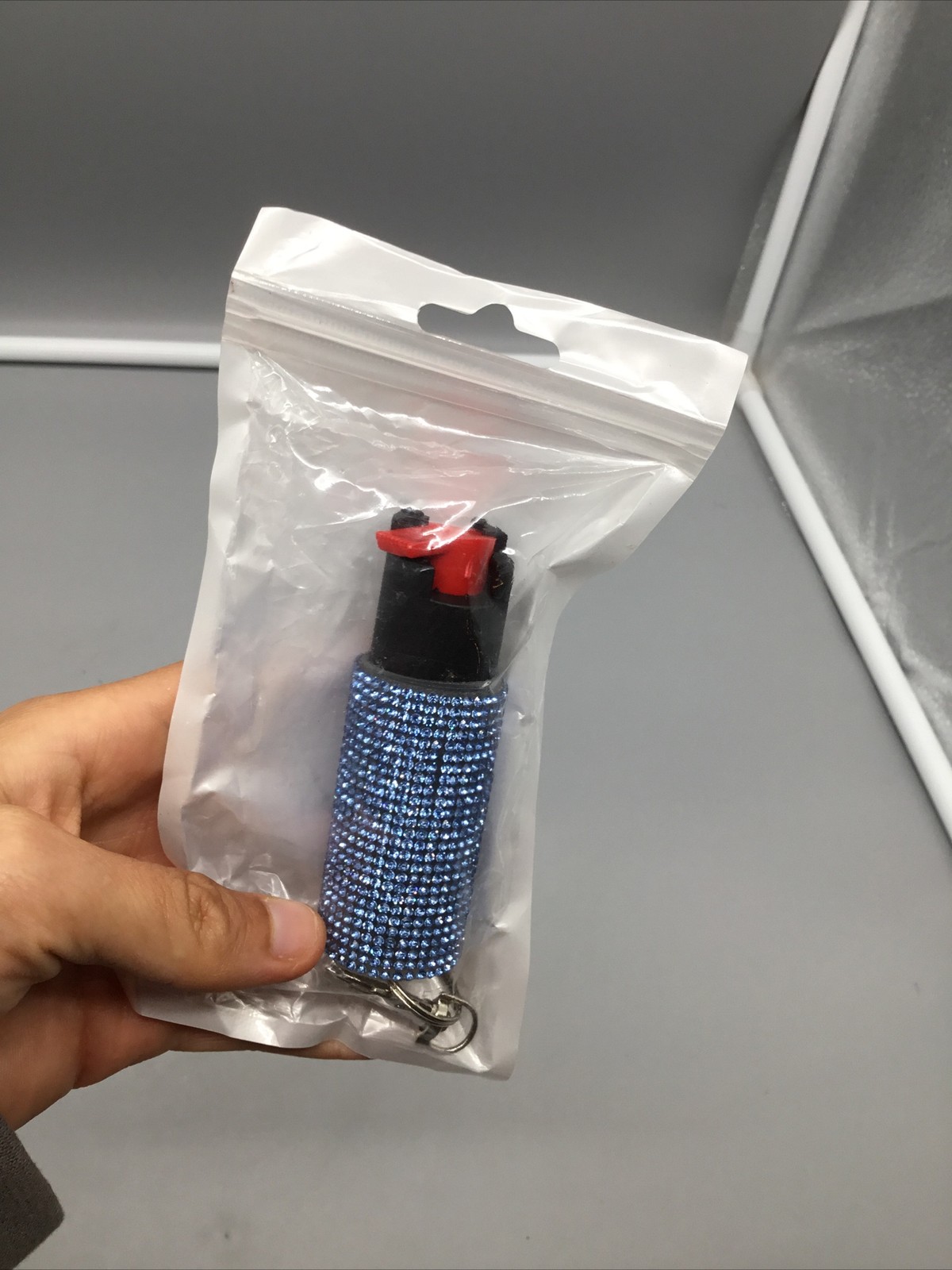 (1) Sparkling Diamond Pepper Spray Self-Defense Safety Spray w/ Keychain (Blue)