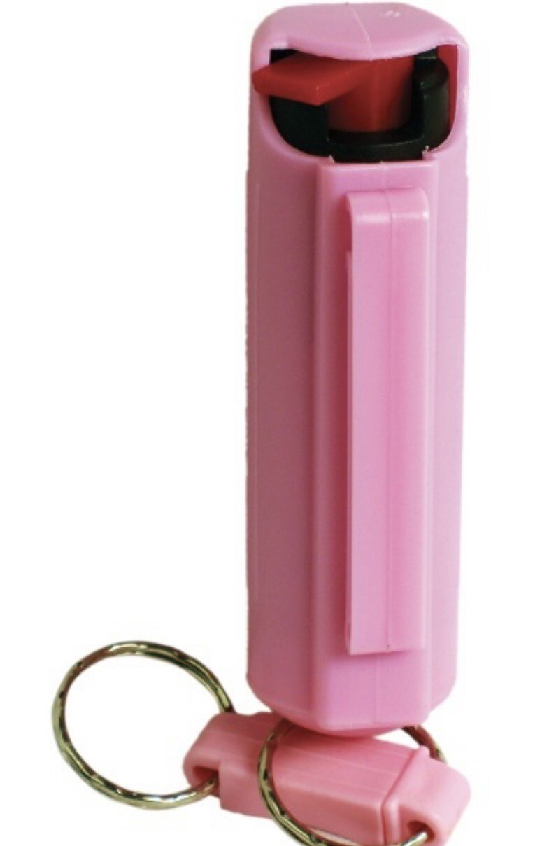 MINI Rechargeable Flashlight Stun Gun Pepper Spray Combo Women Self Defense