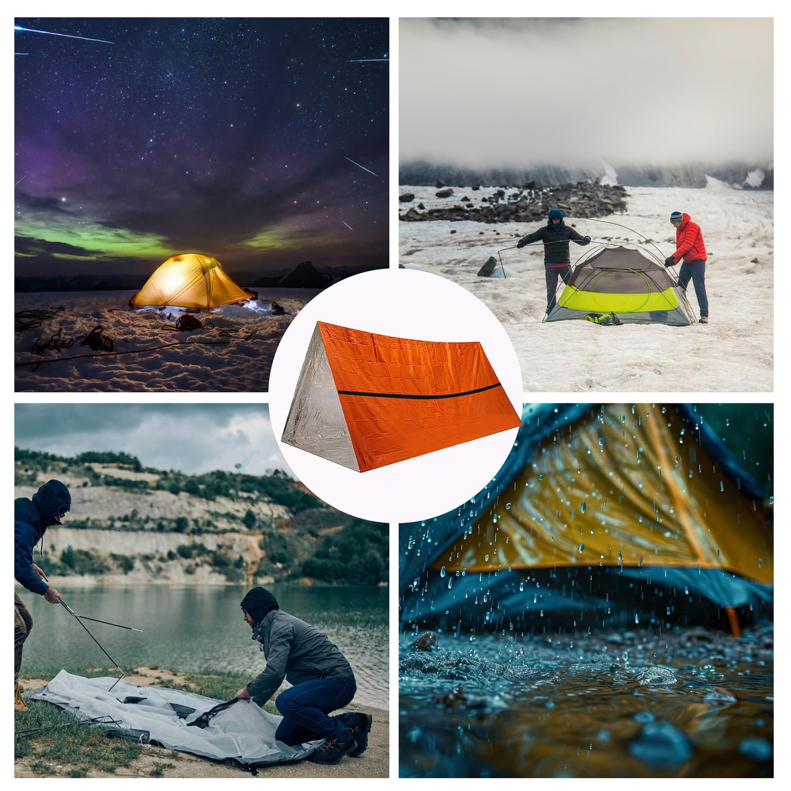 Emergency Survival Tent. Emergency Tent with Emergency Whistle,Emergency Shel…