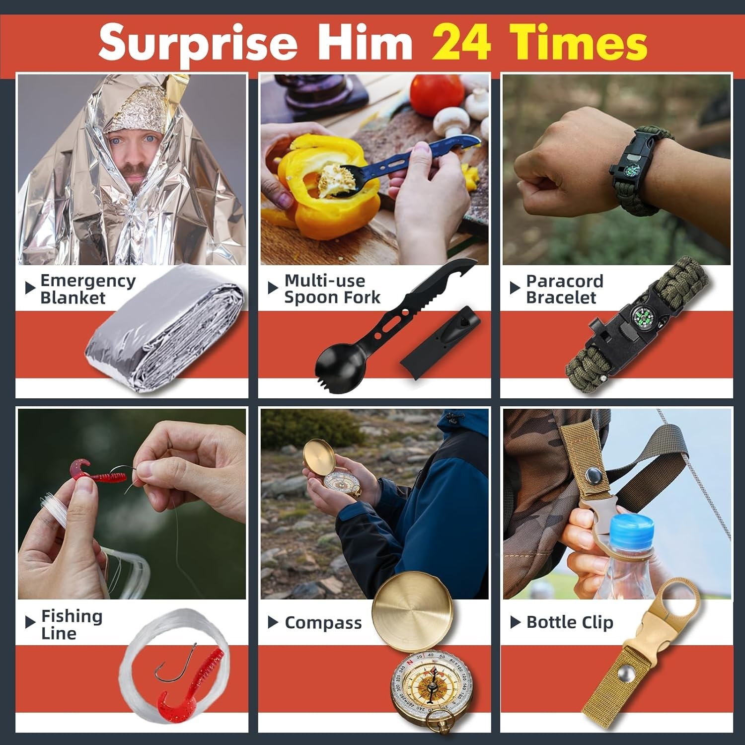 24-in-1 Survival Kit Advent Calendar 2025 – Perfect Gift for Men & Teens