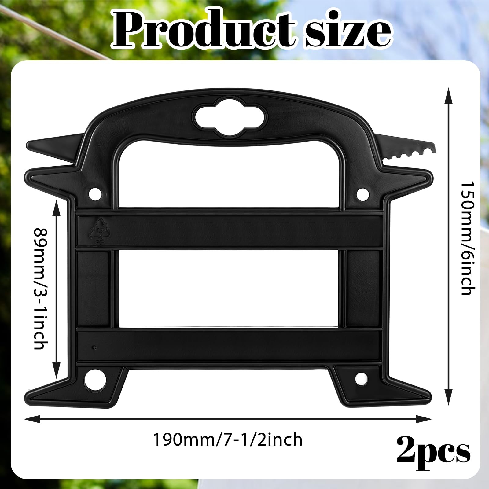 2 Pcs Rope Winder Paracord Line and Cord Organizer Black