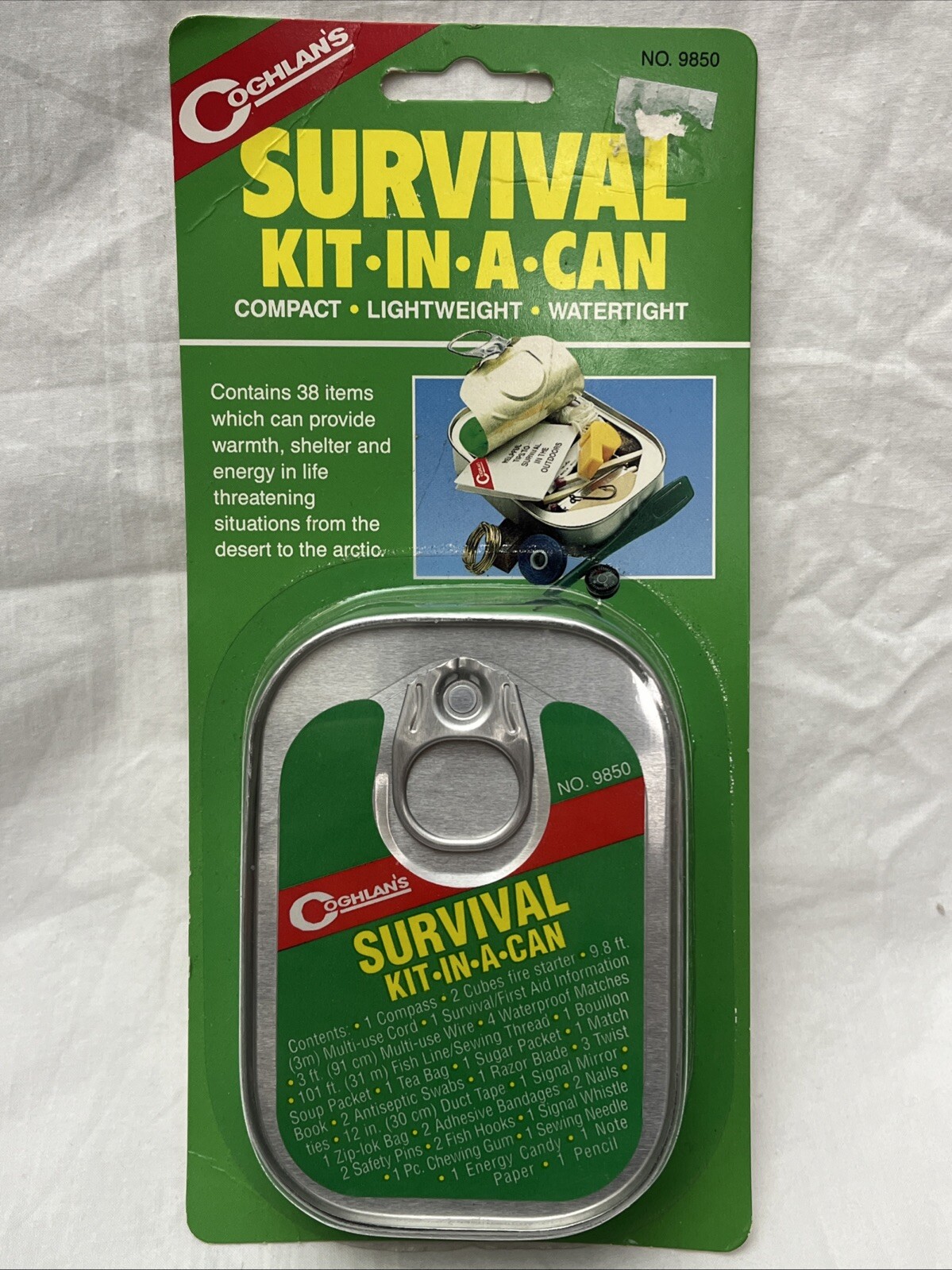 Coghlans 9850 Survival Kit in a Can 38 Items Vintage New Old Stock 1997