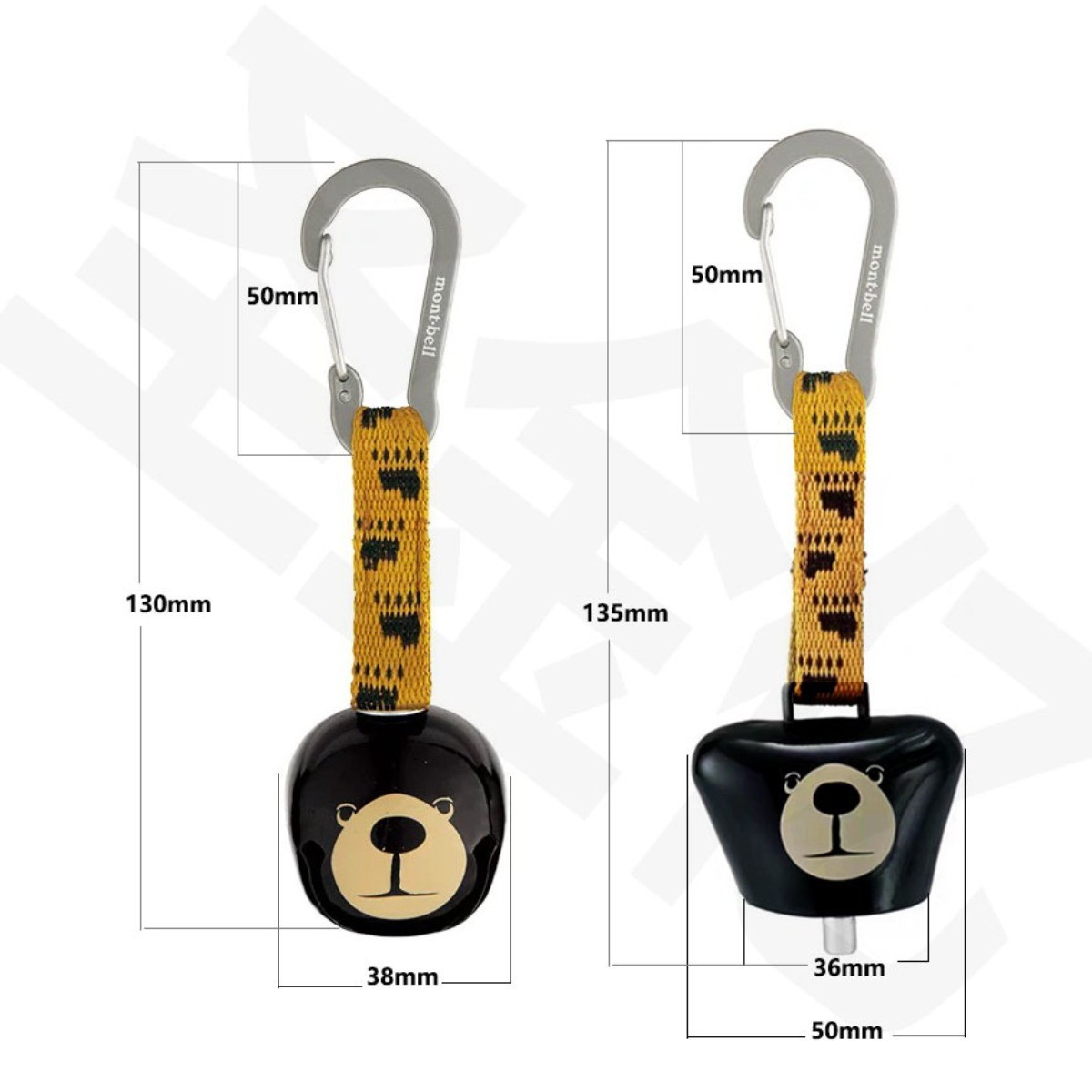 Outdoor Bear Warning Bell Carabiner Clip Hiking Camping Backpack Quick Hook Gear