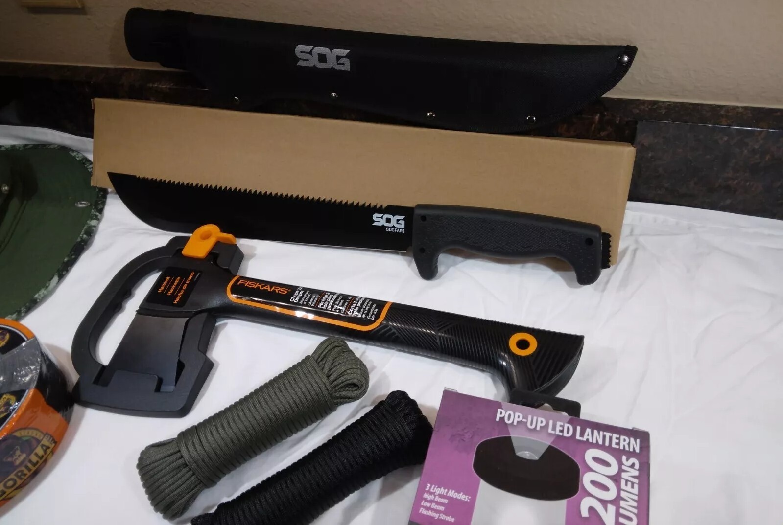 Camping & Wilderness Survival Kit | 14-Piece Outdoor Hiking Gear Set SOG Machete